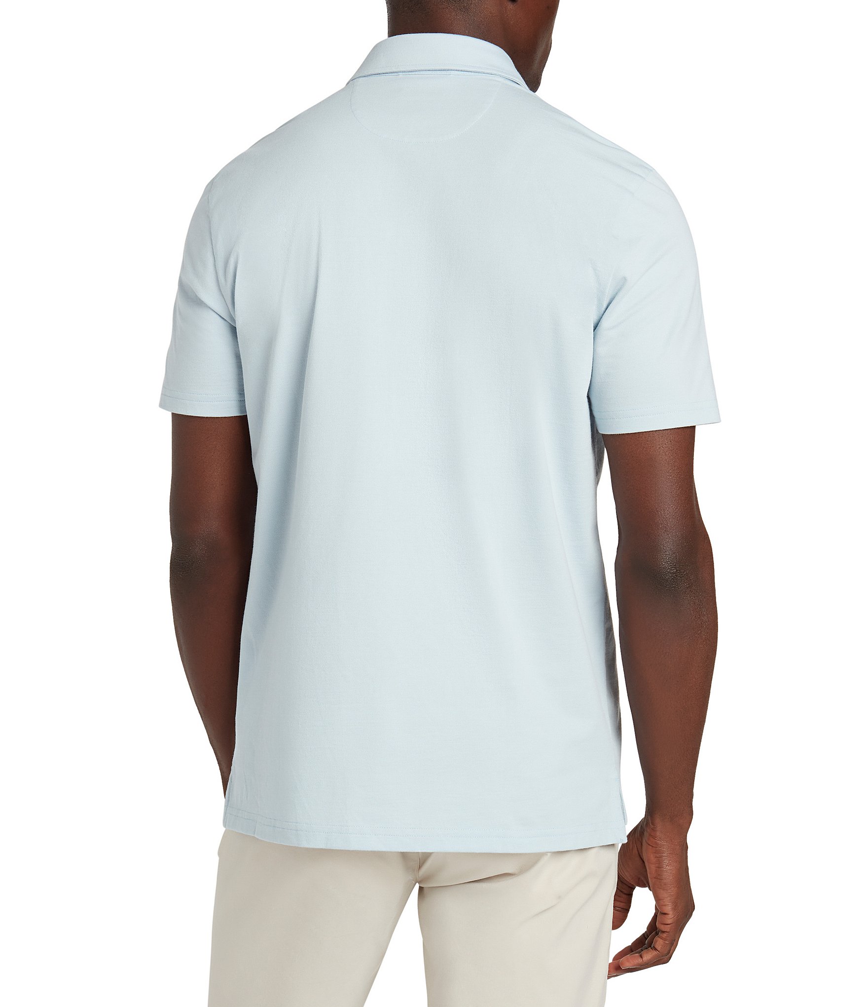 Faherty Movement Pique Chest Stripe Short Sleeve Polo Shirt