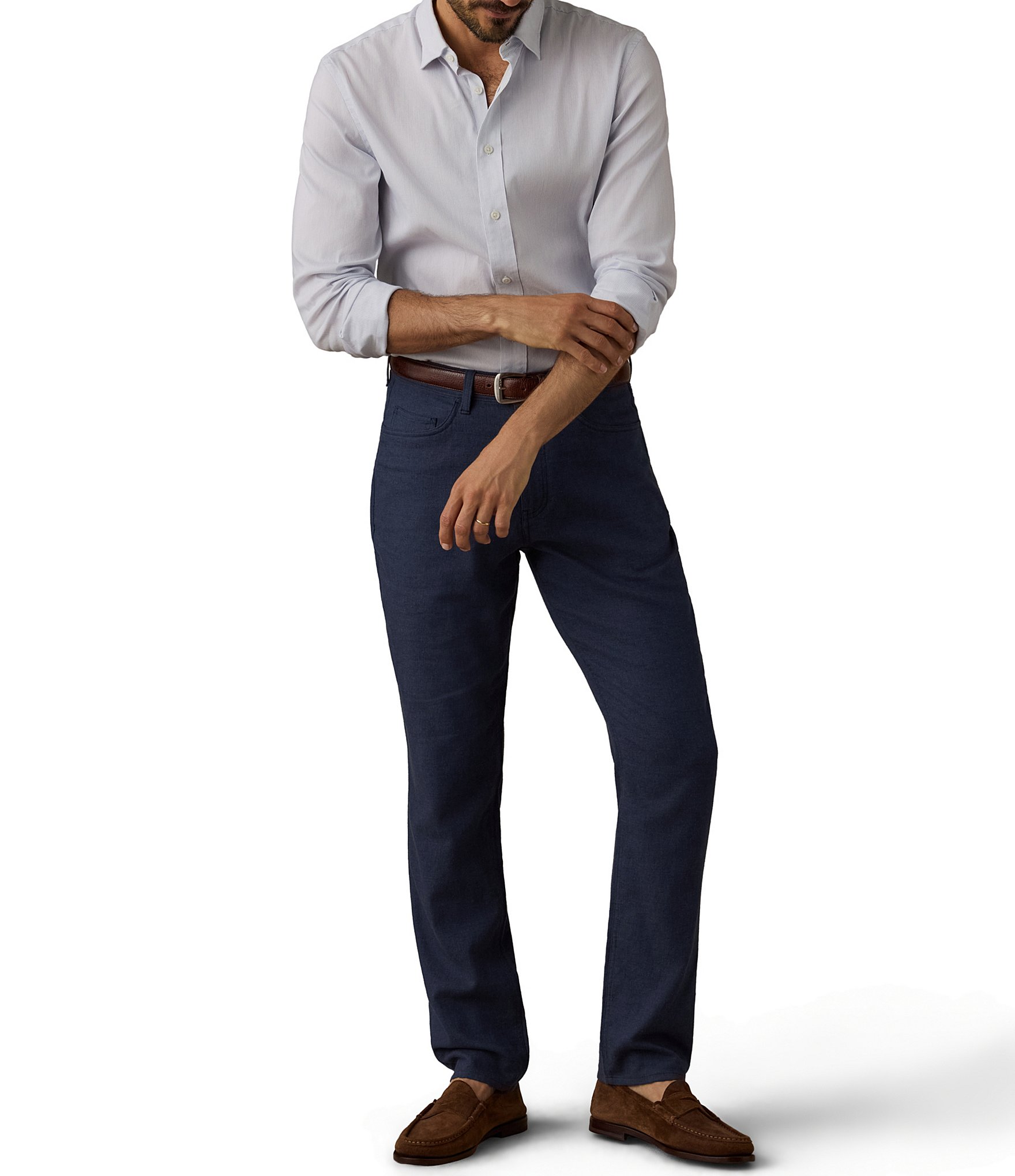 Faherty Movement Stripe Long Sleeve Woven Shirt