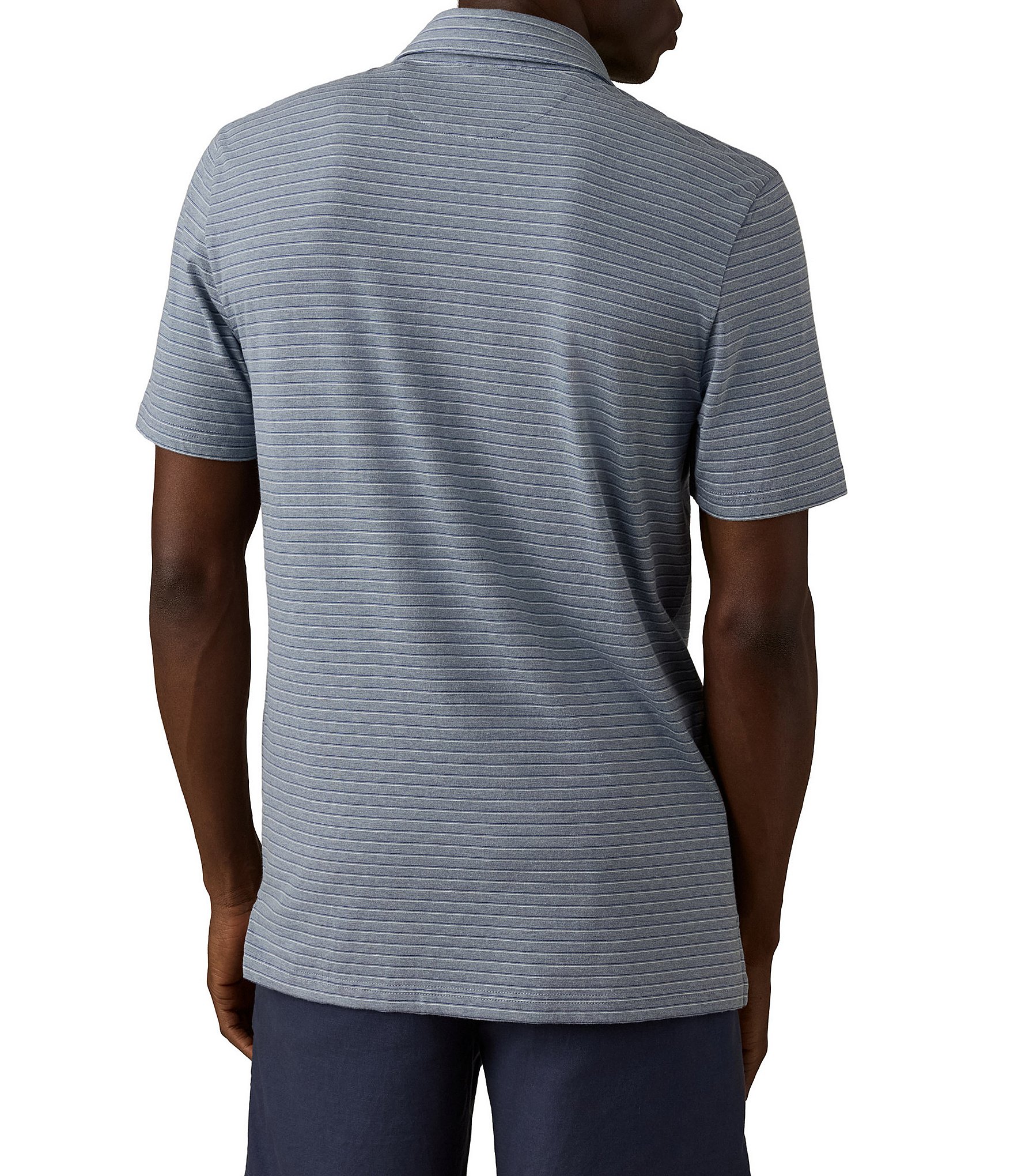 Faherty Movement Stripe Stretch Short Sleeve Classic Polo Shirt