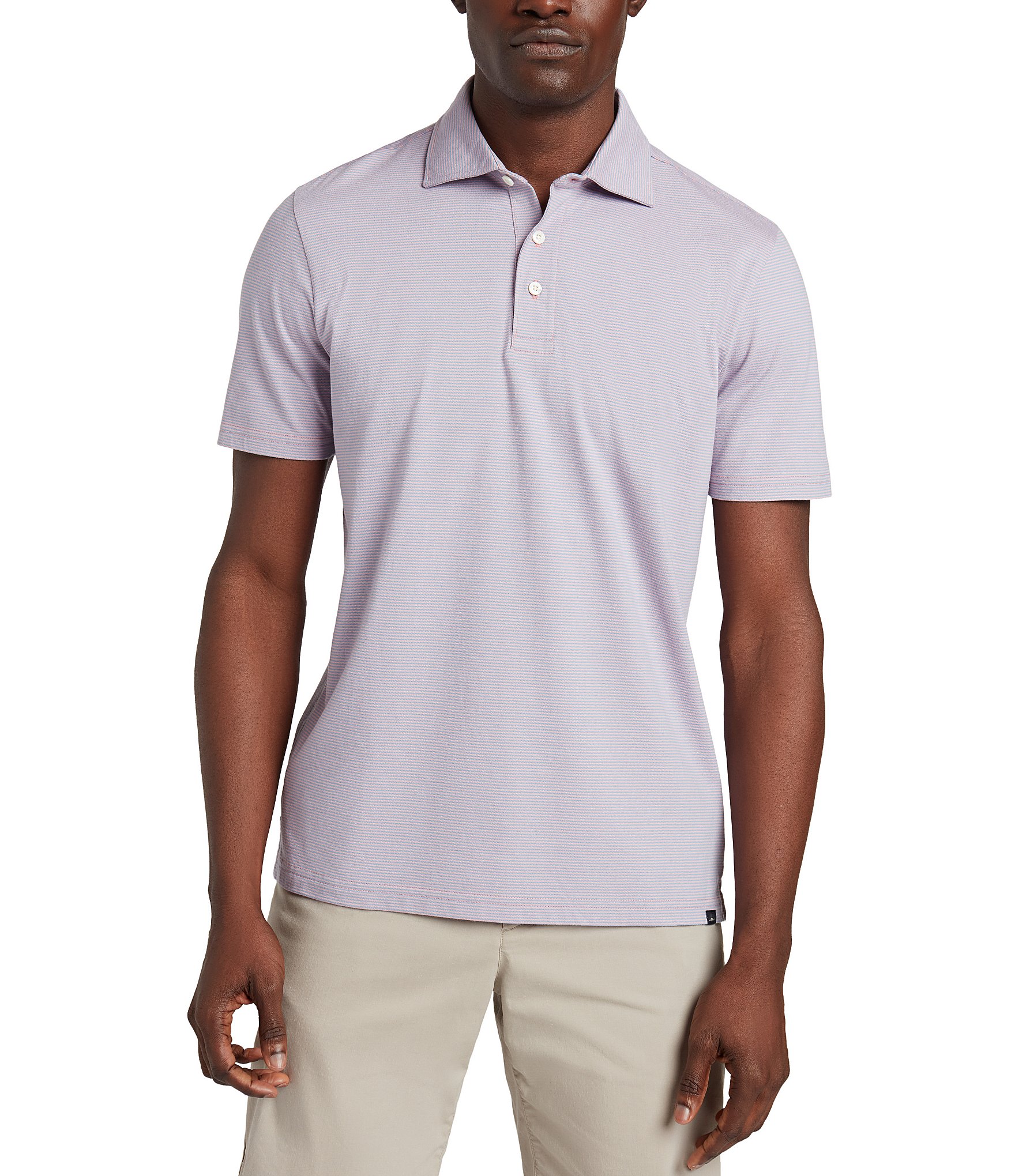 Faherty Movement Thin Stripe Short Sleeve Polo Shirt