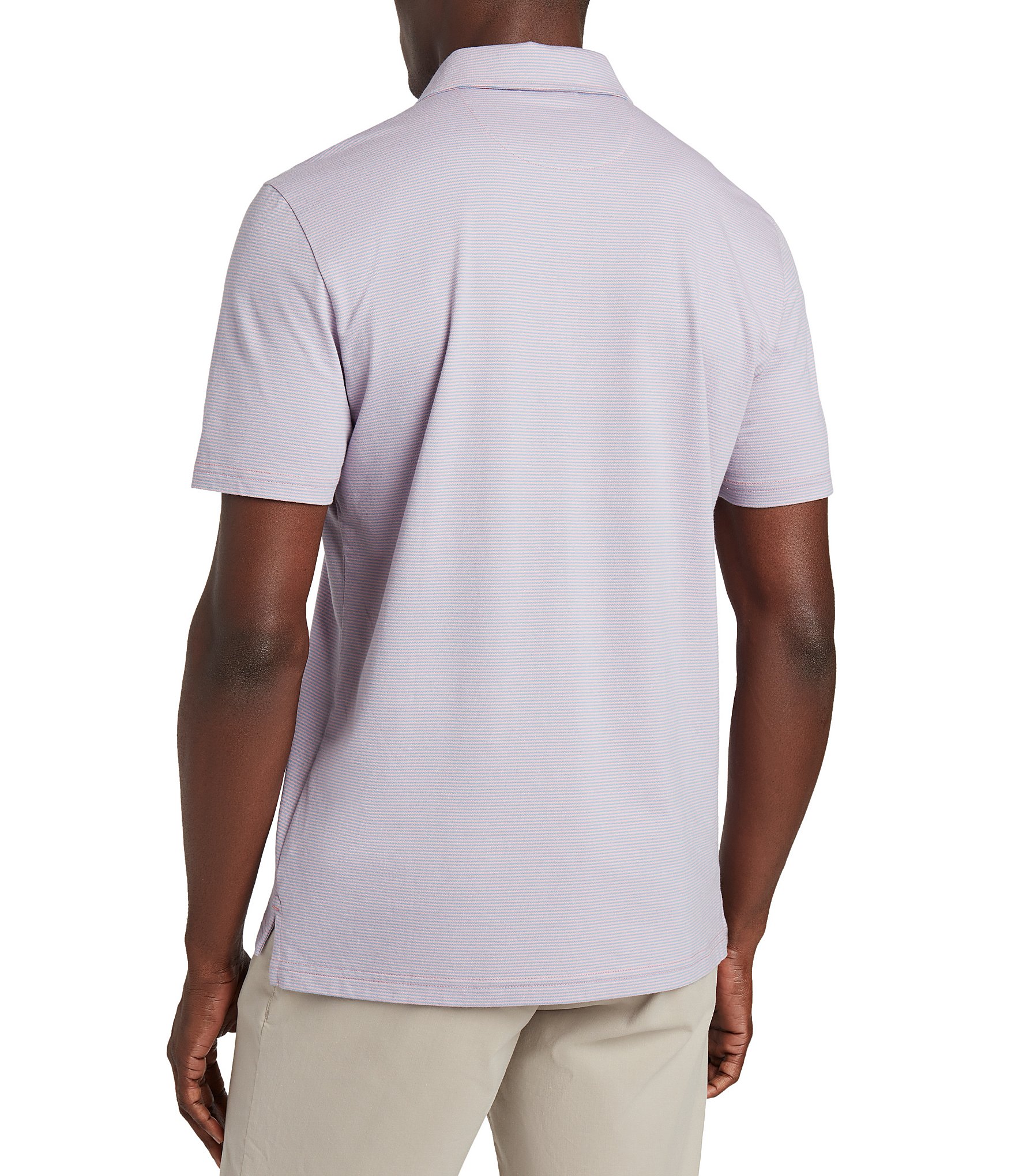 Faherty Movement Thin Stripe Short Sleeve Polo Shirt