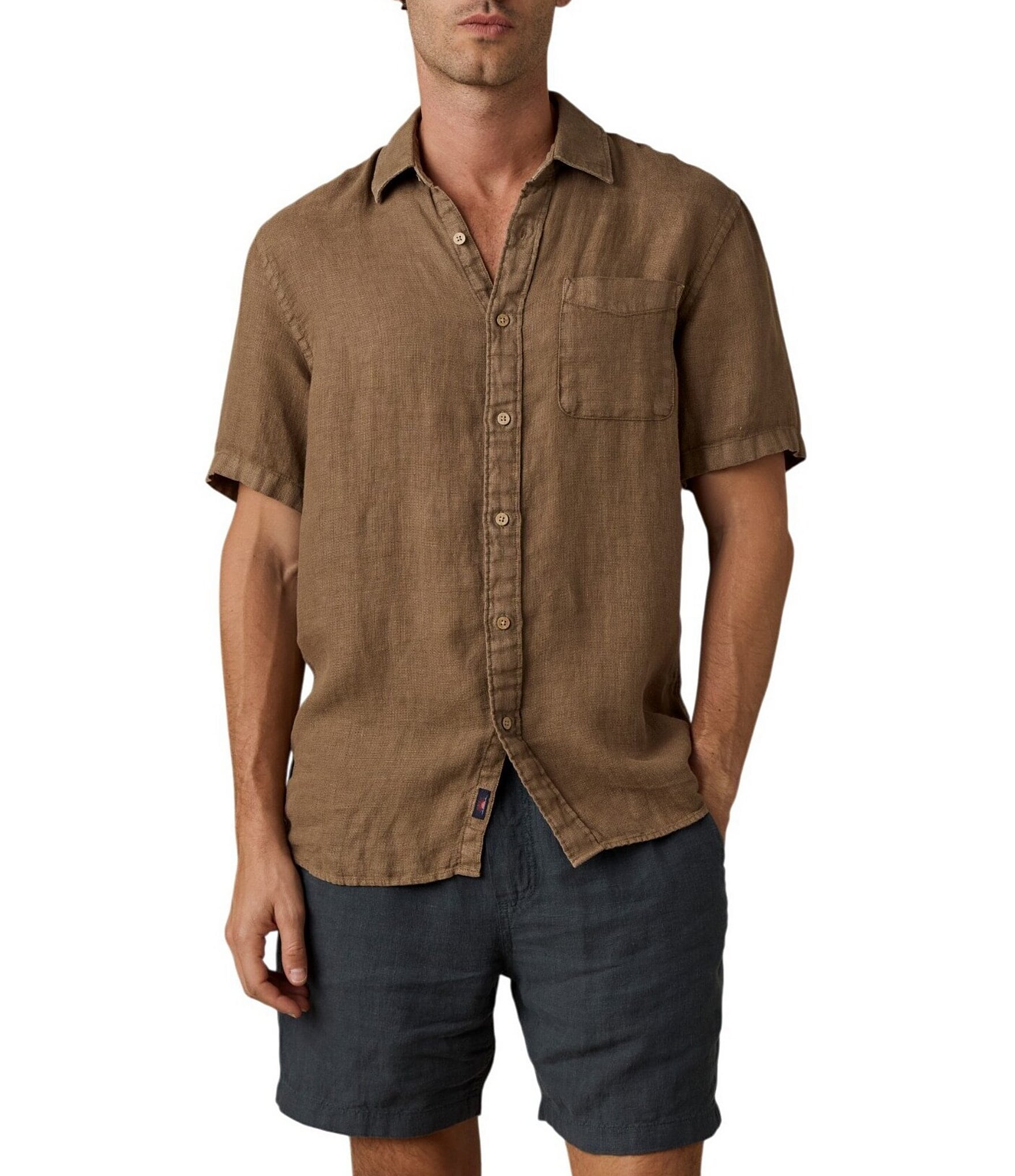 Faherty Palma Linen Short Sleeve Woven Shirt