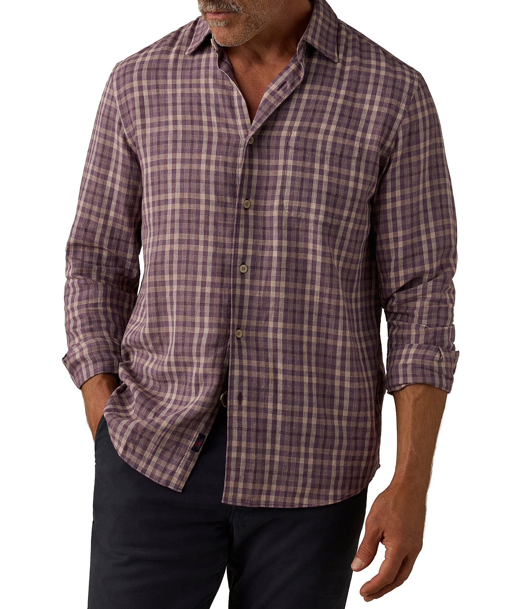 Faherty Palmetto Medium Plaid Long Sleeve Woven Shirt