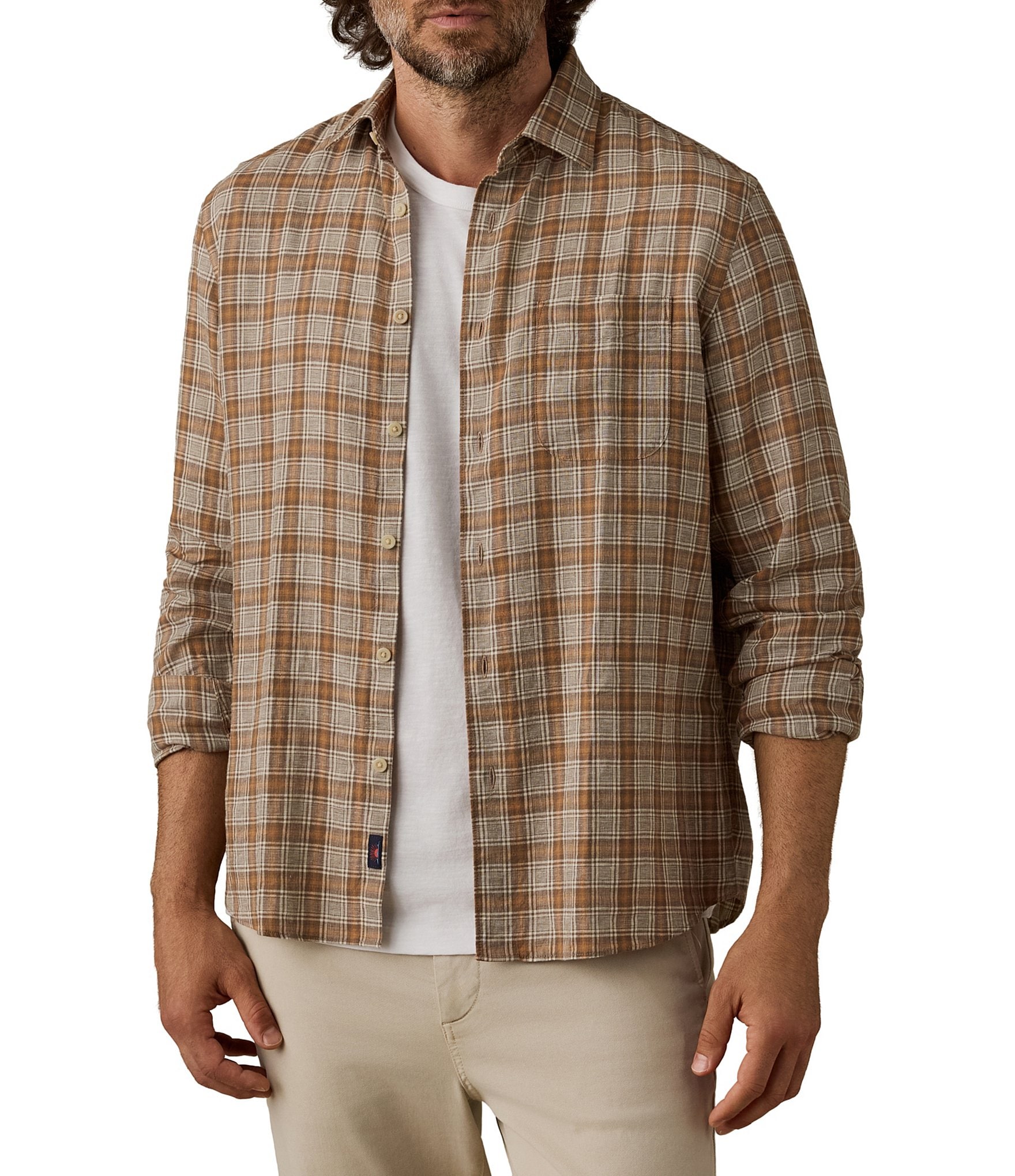 Faherty Palmetto Plaid Long Sleeve Woven Shirt