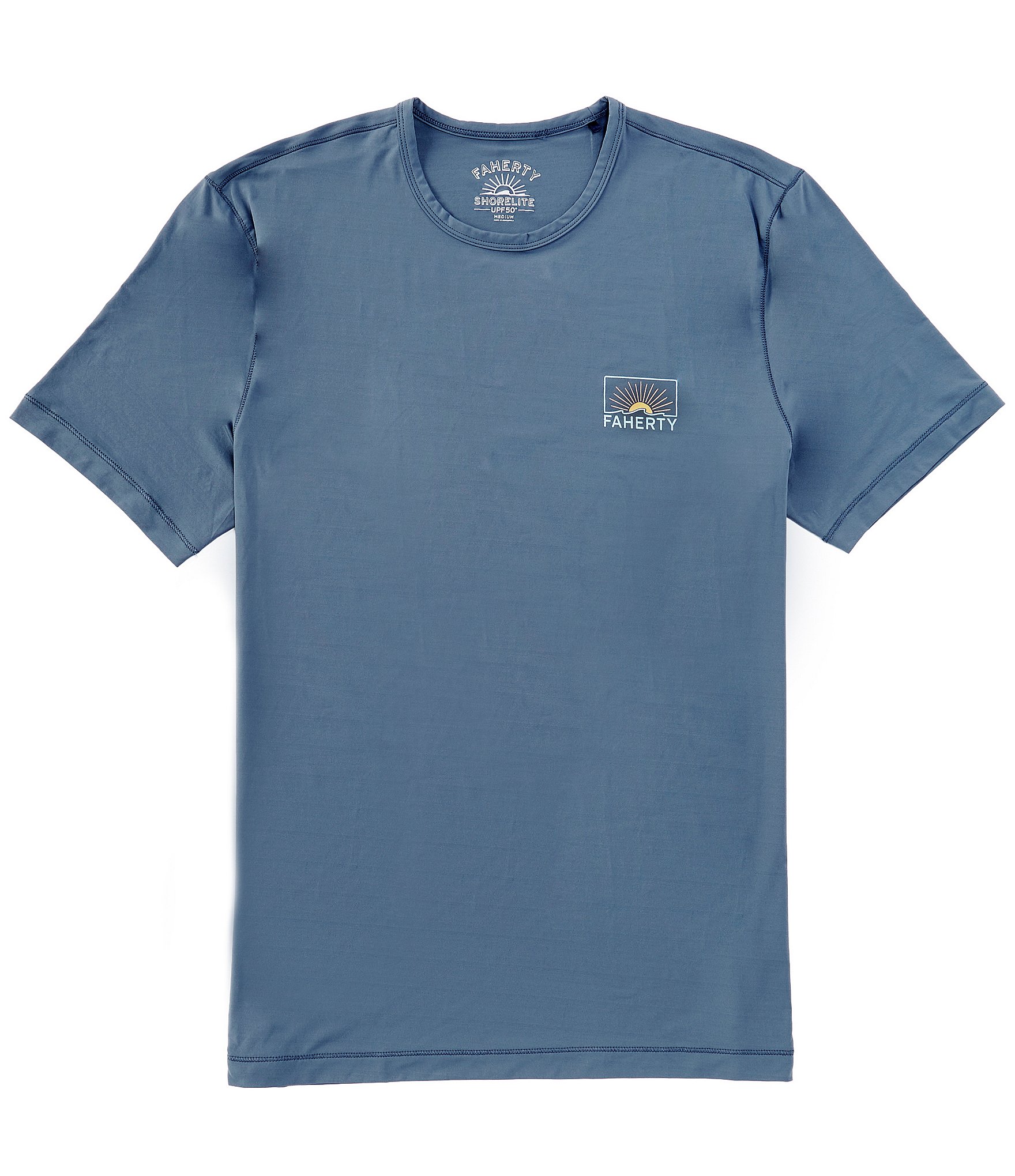 Faherty Shorelite UPF Short Sleeve Small Graphic Logo T-Shirt