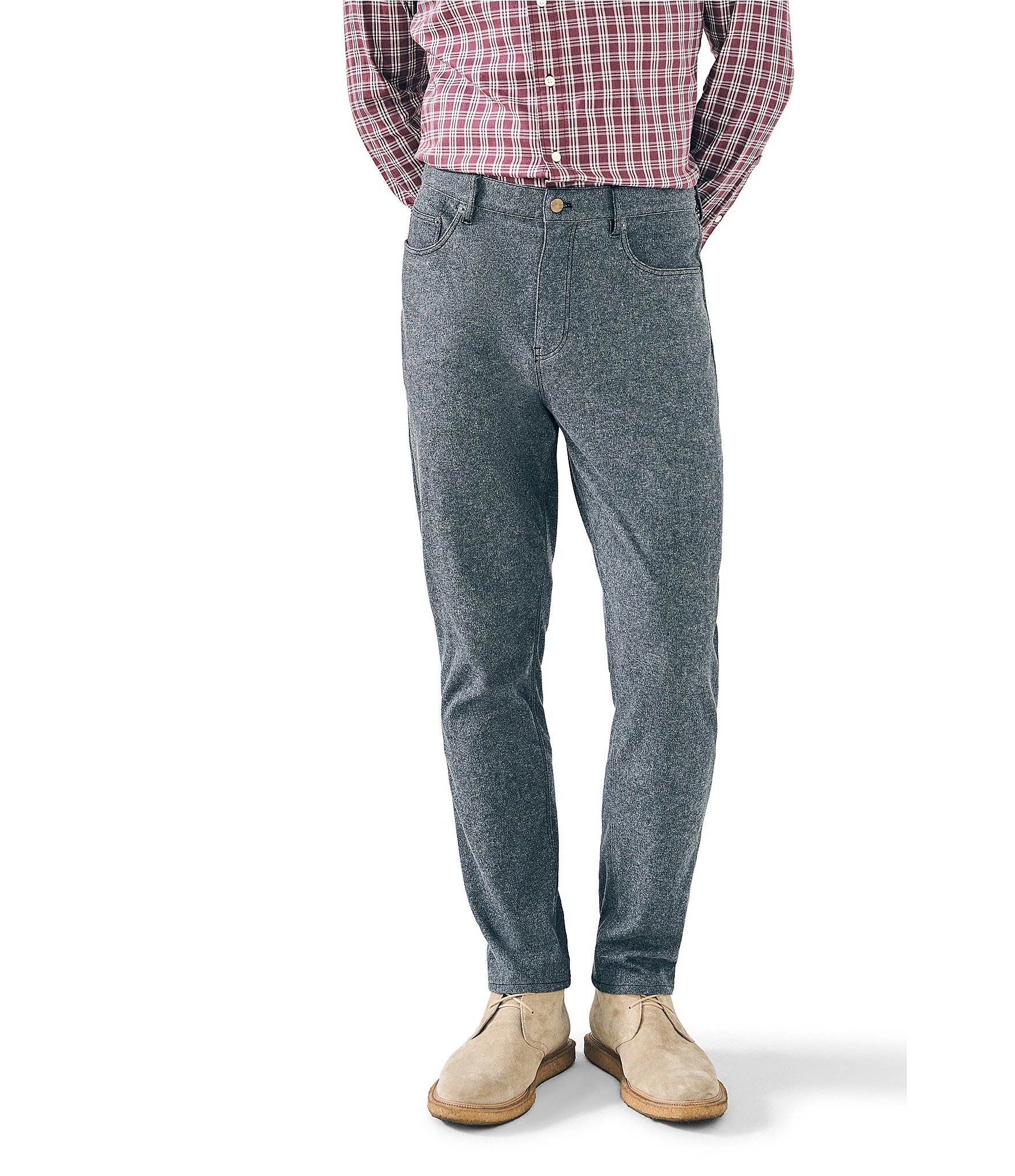 Faherty Slim-Fit Stretch Flannel 5-Pocket Pants | Dillard's