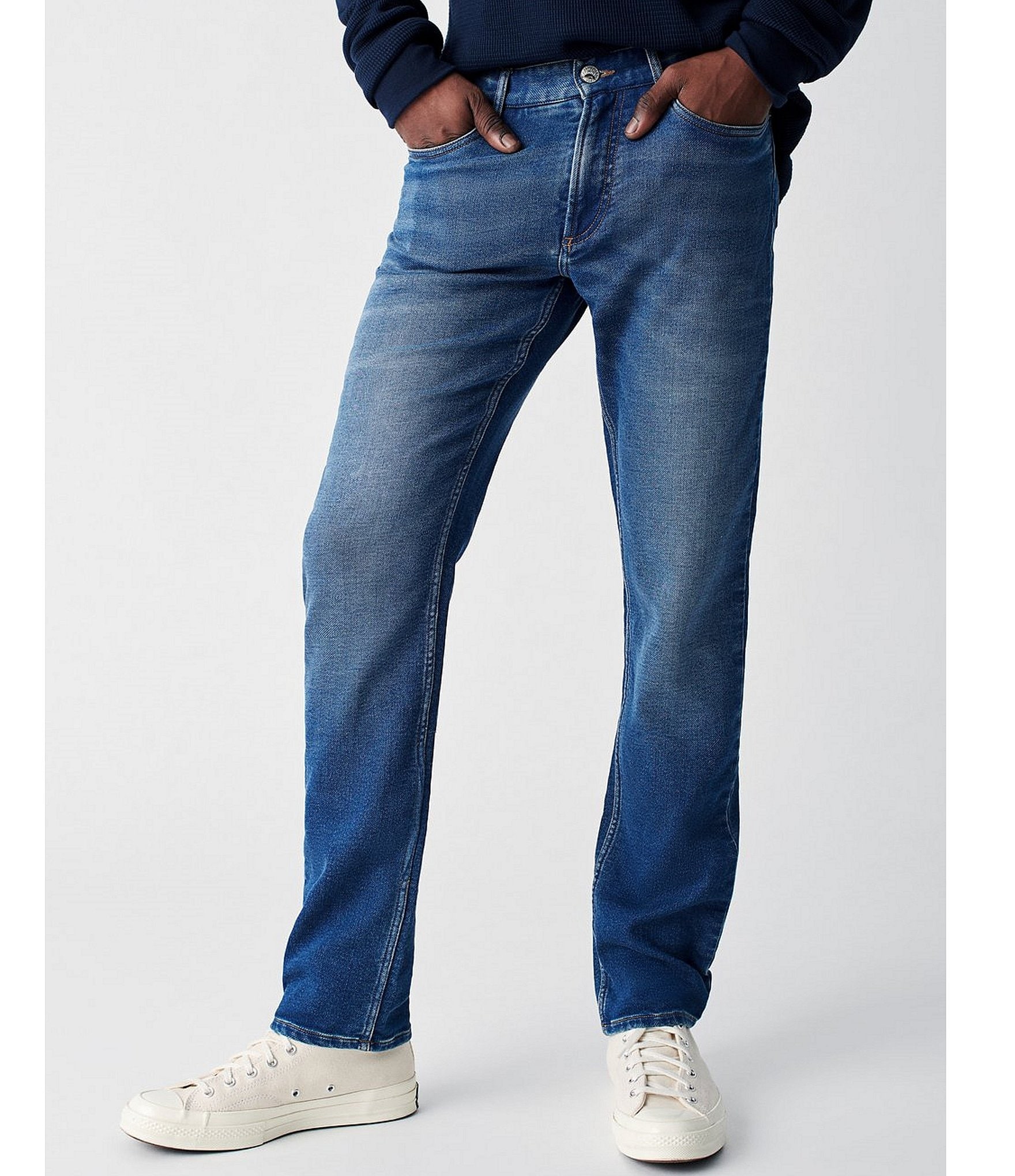 Faherty Slim-Fit Stretch Terry Indigo 5-Pocket Jeans | Dillard's