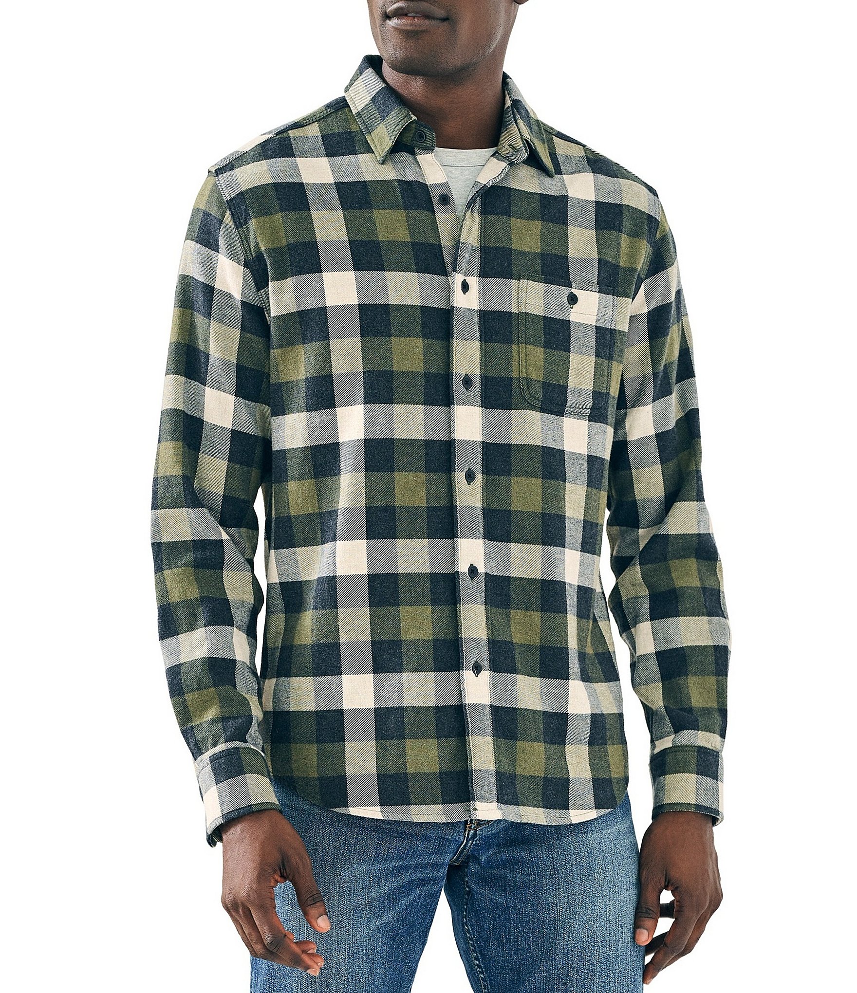 Faherty Stretch Super Brushed Flannel Long Sleeve Woven Shirt | Dillard's