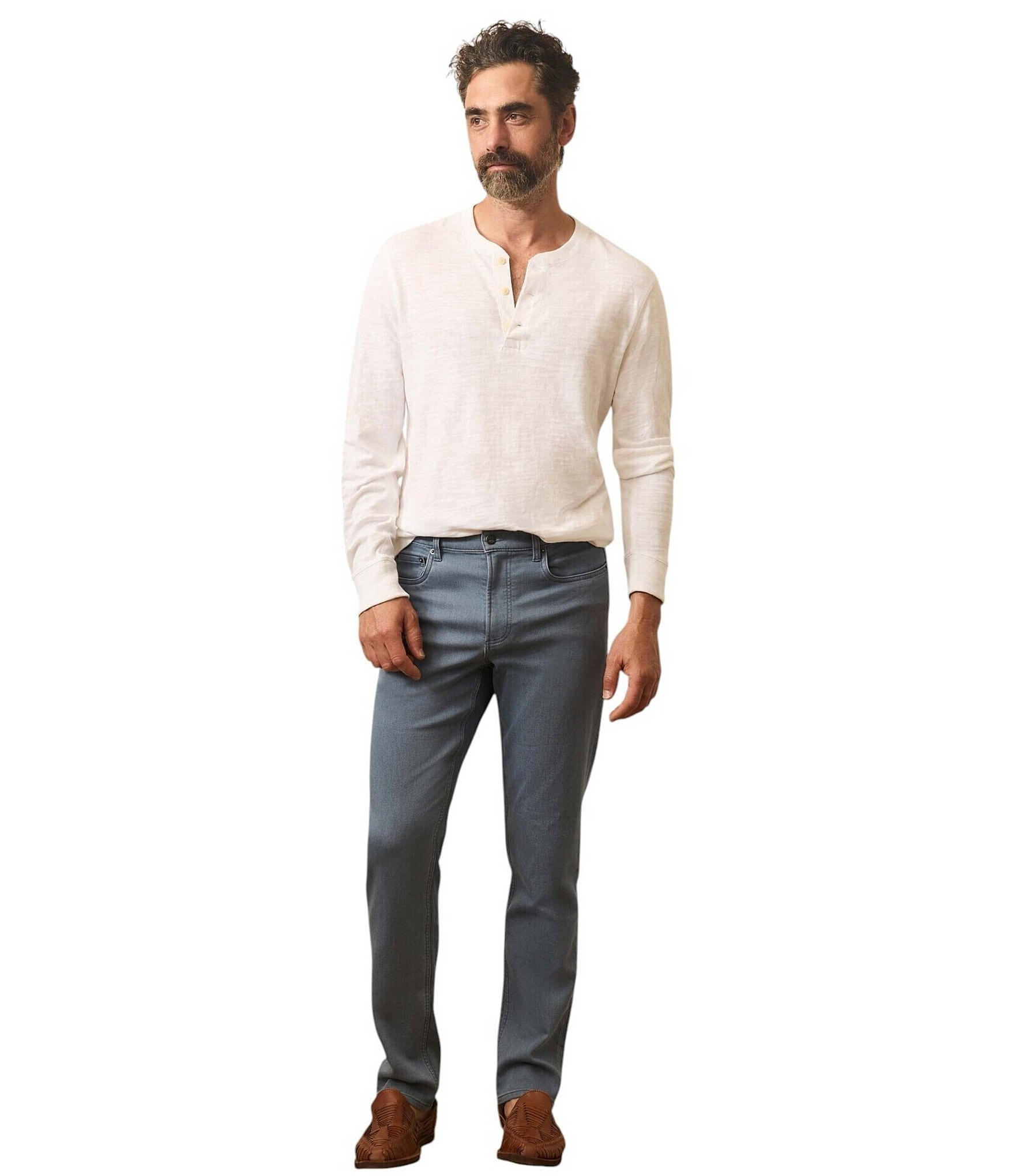 Faherty Stretch Terry 5-Pocket Slim Pants