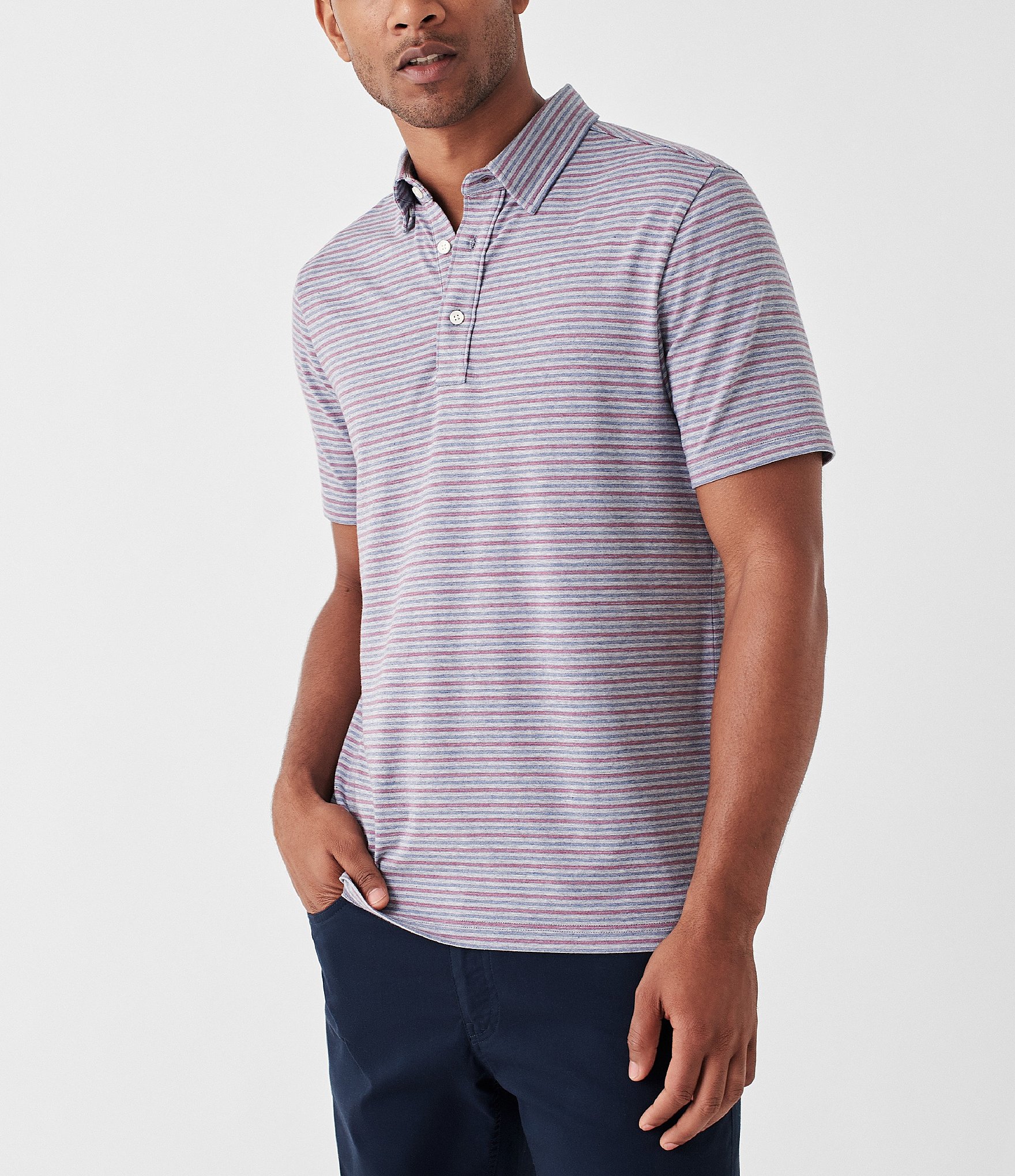 Faherty Stripe Movement Performance Short-Sleeve Polo Shirt | Dillard's