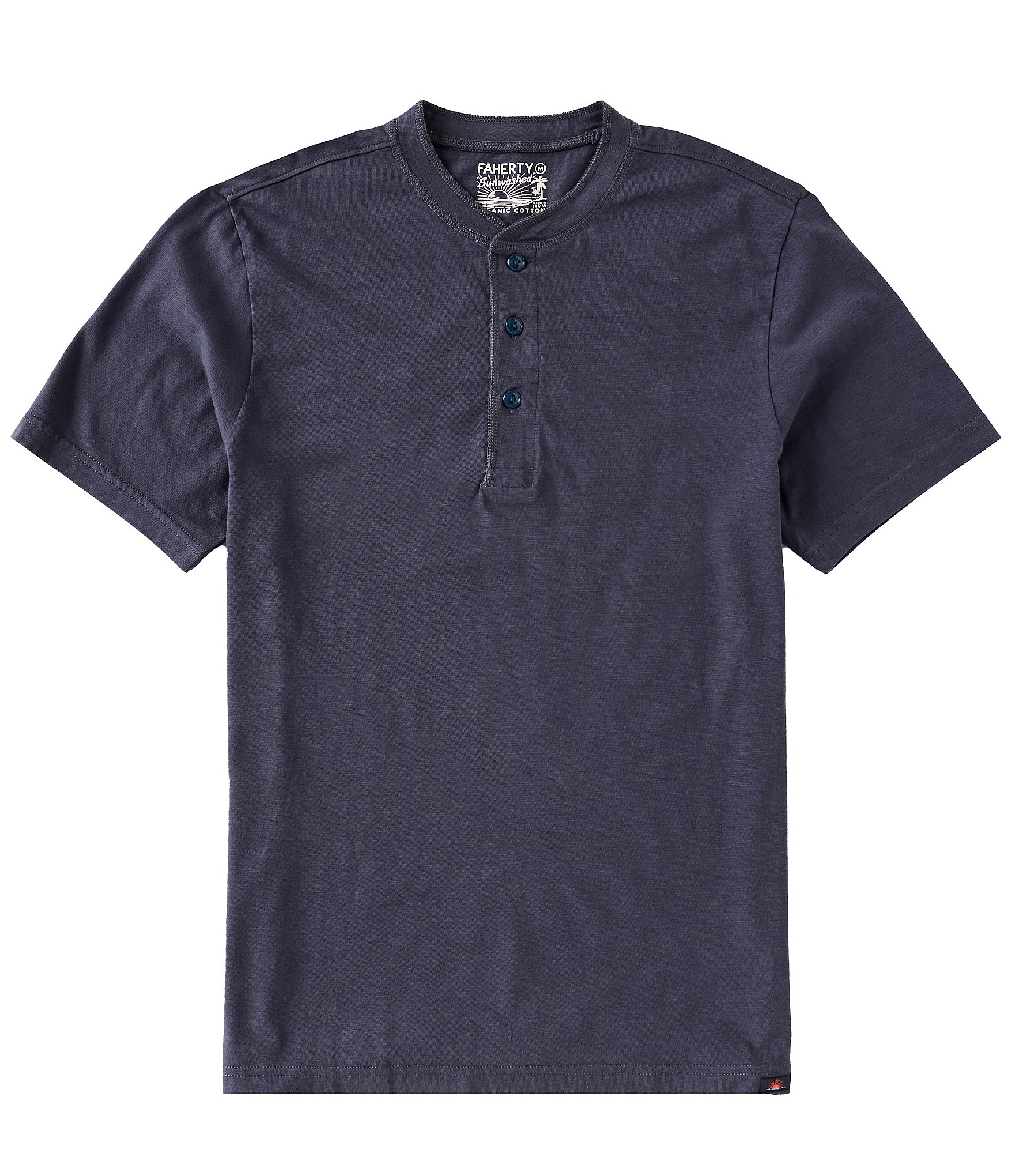 Faherty Sunwashed Short Sleeve Henley Shirt