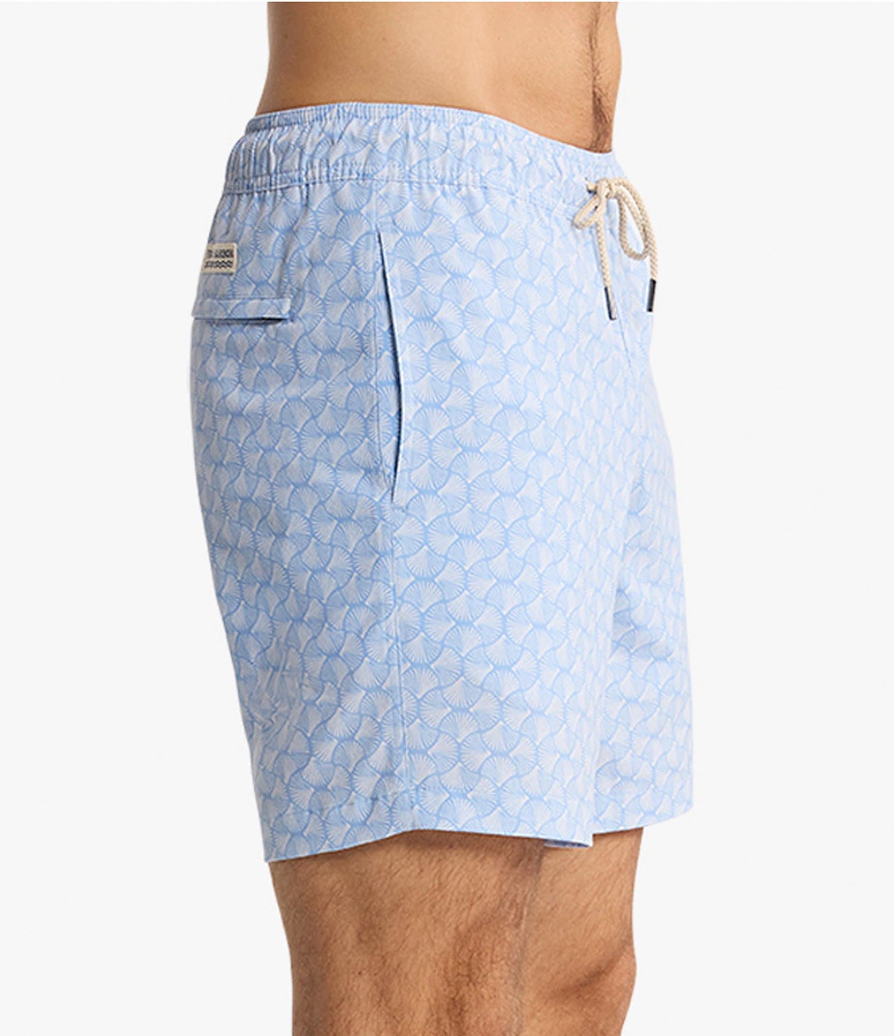 Fair Harbor Sky Blue Shells 7#double; Inseam Bayberry Swim Trunks