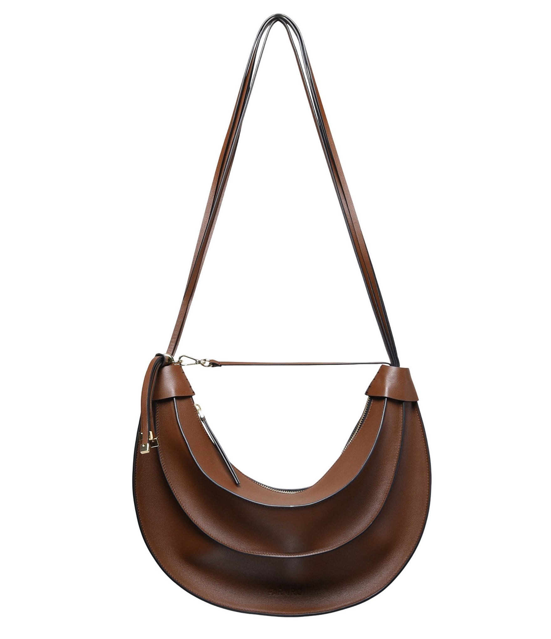 Farm Rio Large Leather Banana Hobo Shoulder Bag