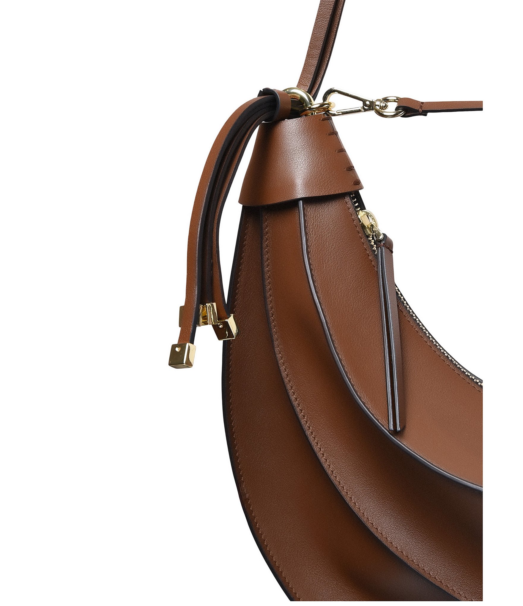 Farm Rio Large Leather Banana Hobo Shoulder Bag