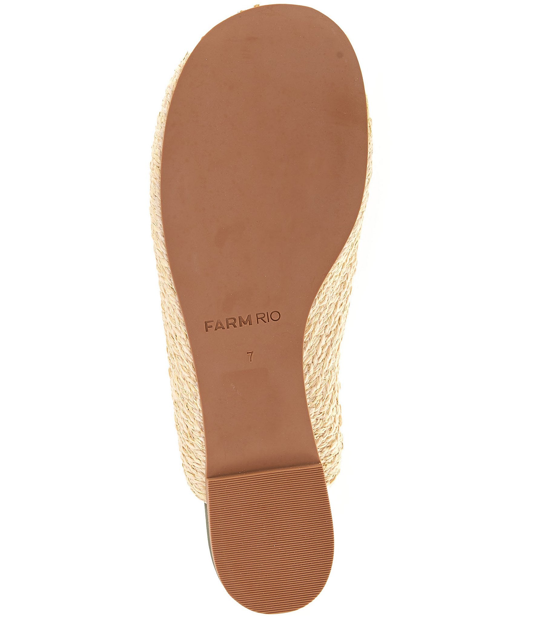 Farm Rio Raffia Icons Monstera Leaf Mules