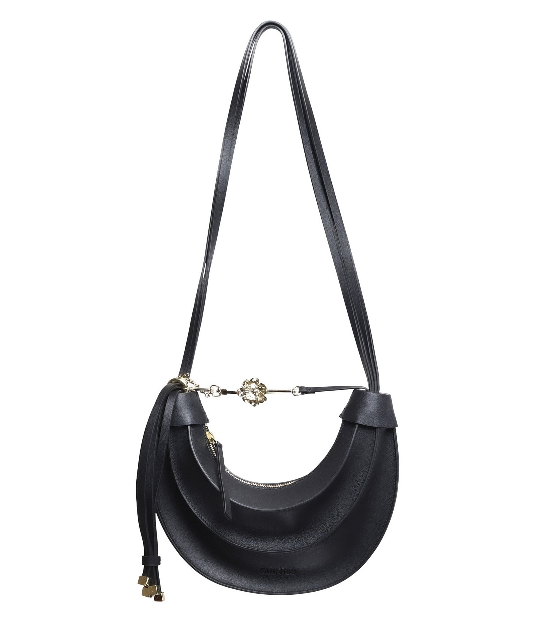 Farm Rio Small Leather Banana Hobo Shoulder Bag