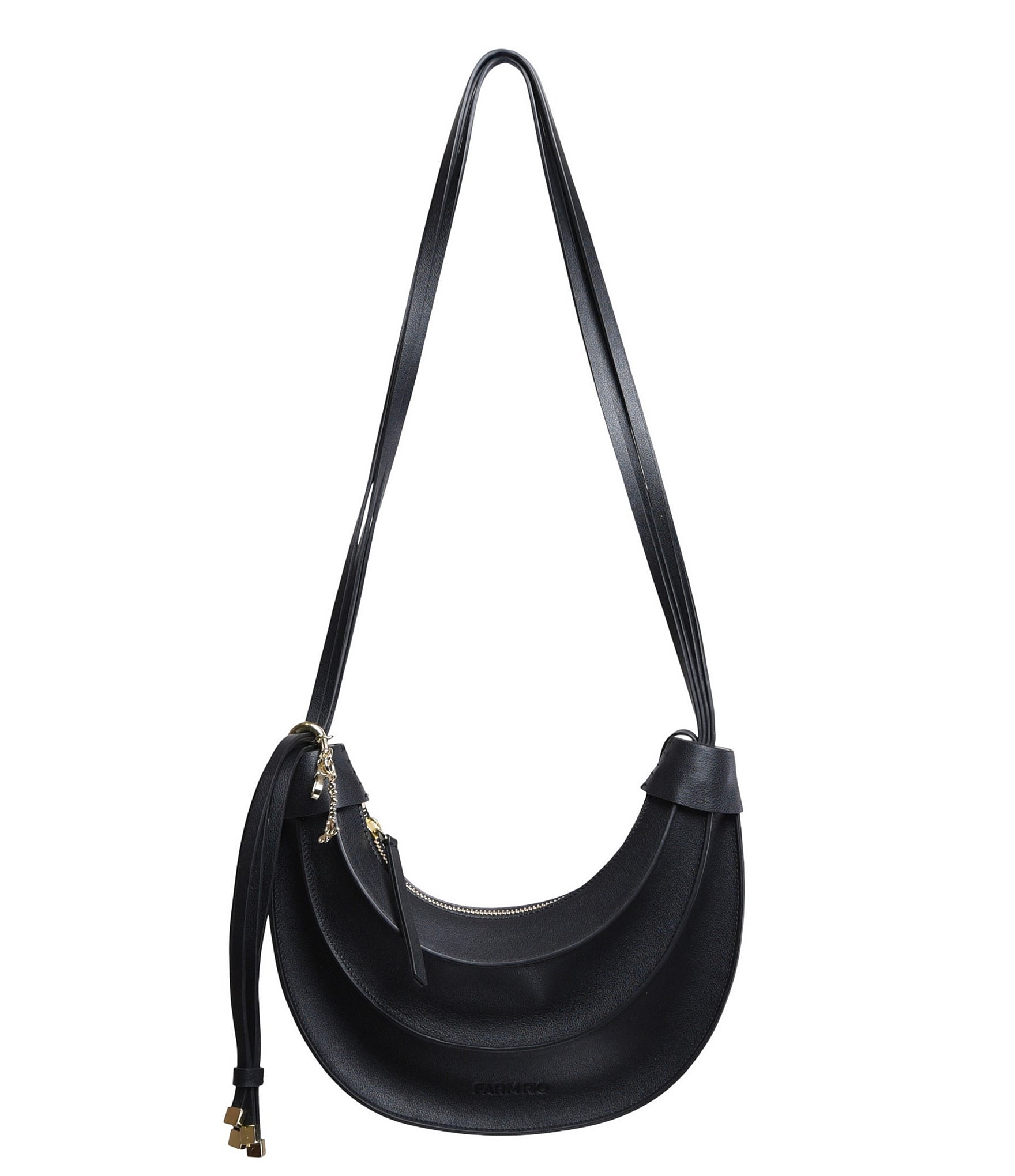 Farm Rio Small Leather Banana Hobo Shoulder Bag