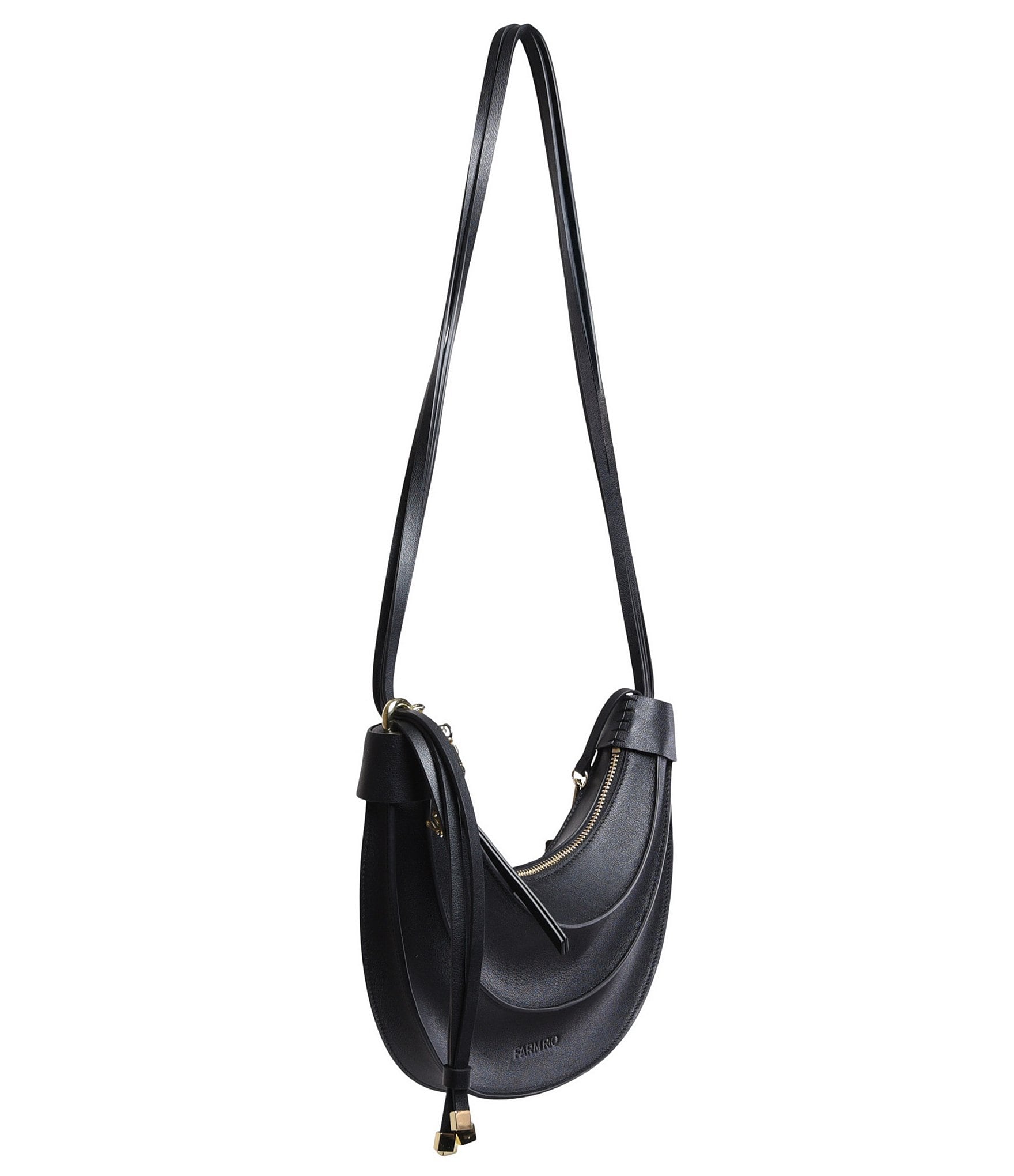 Farm Rio Small Leather Banana Hobo Shoulder Bag