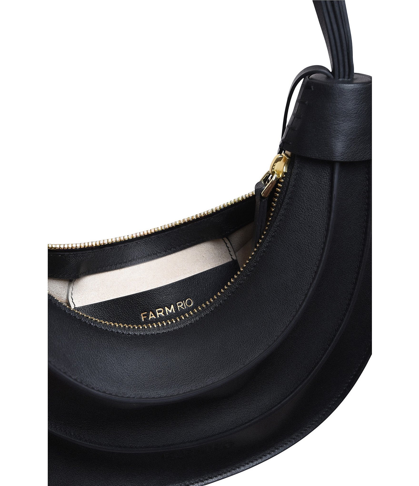 Farm Rio Small Leather Banana Hobo Shoulder Bag