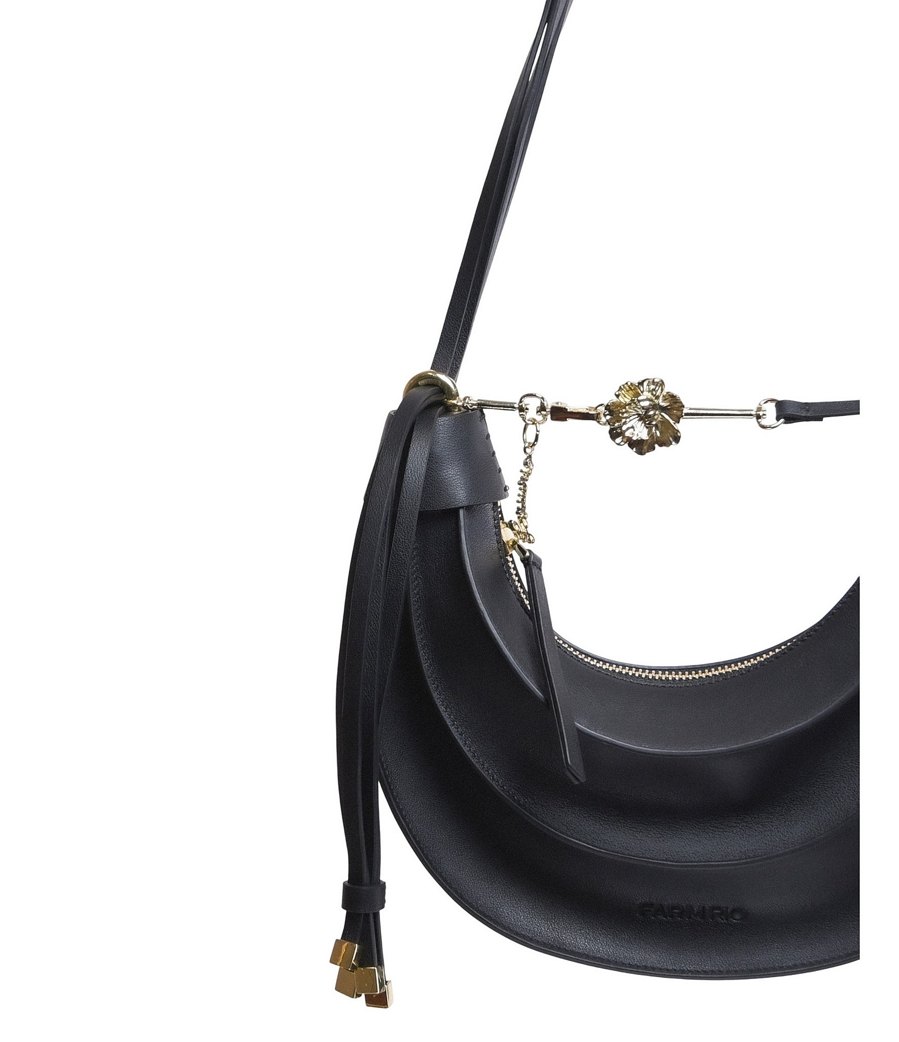 Farm Rio Small Leather Banana Hobo Shoulder Bag