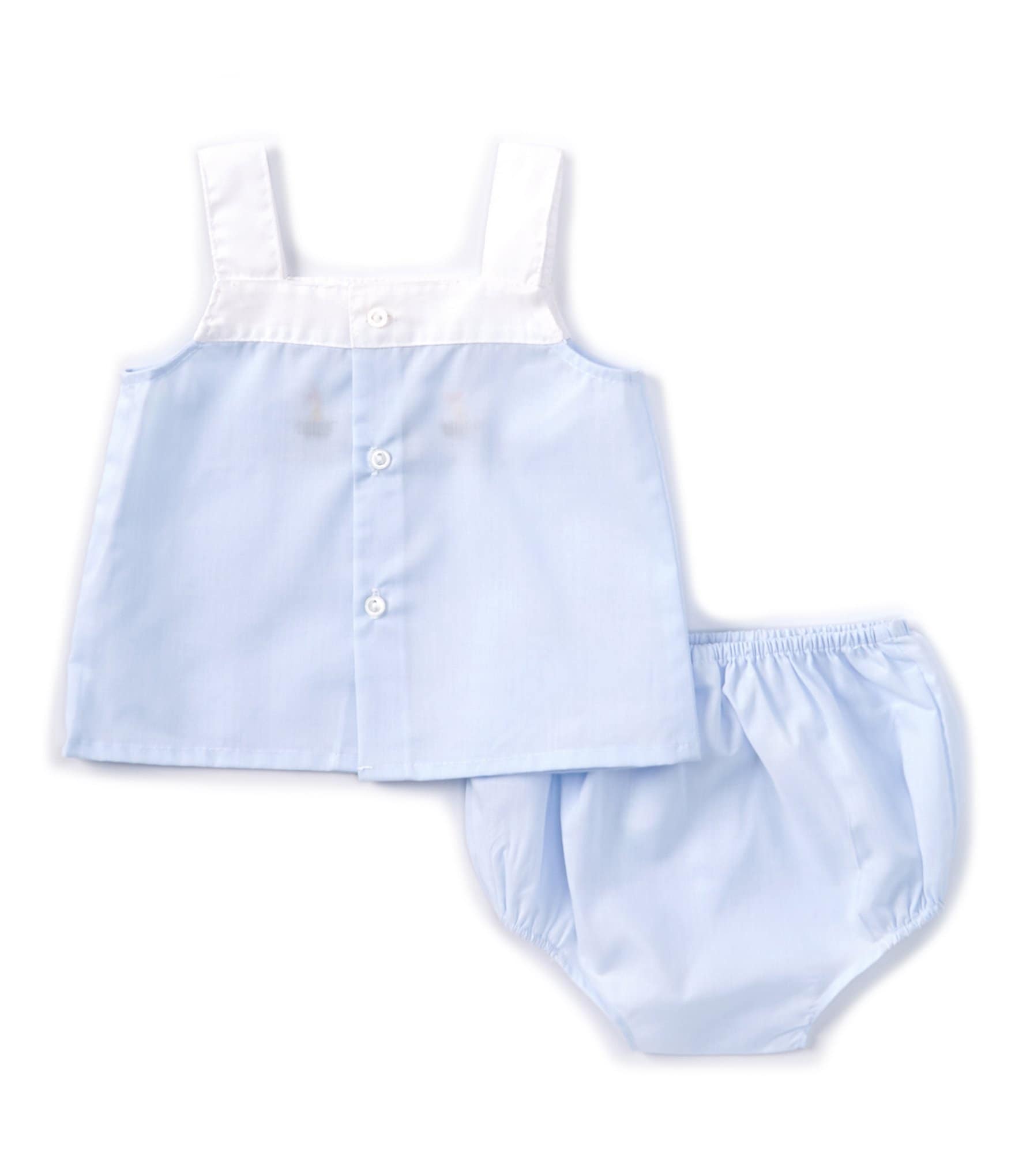 Feltman Brothers Baby Boys Newborn-9 Months Square Neckline Sleeveless Woven Boat Diaper Set