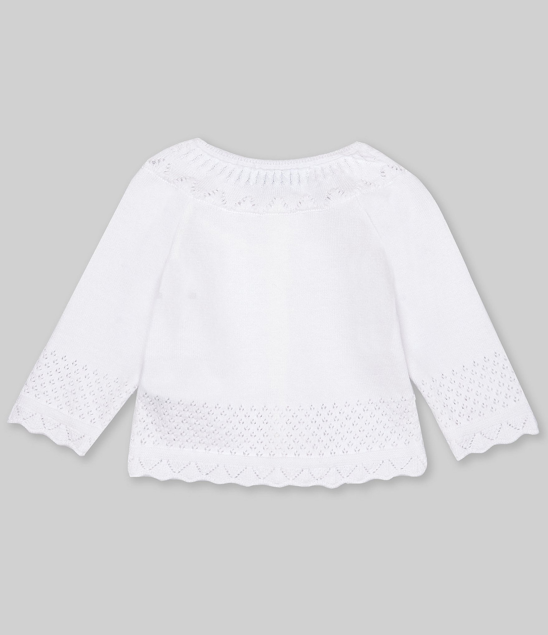 Feltman Brothers Baby Girls Newborn-24 Months Pointelle Ruffle Button Front Sweater