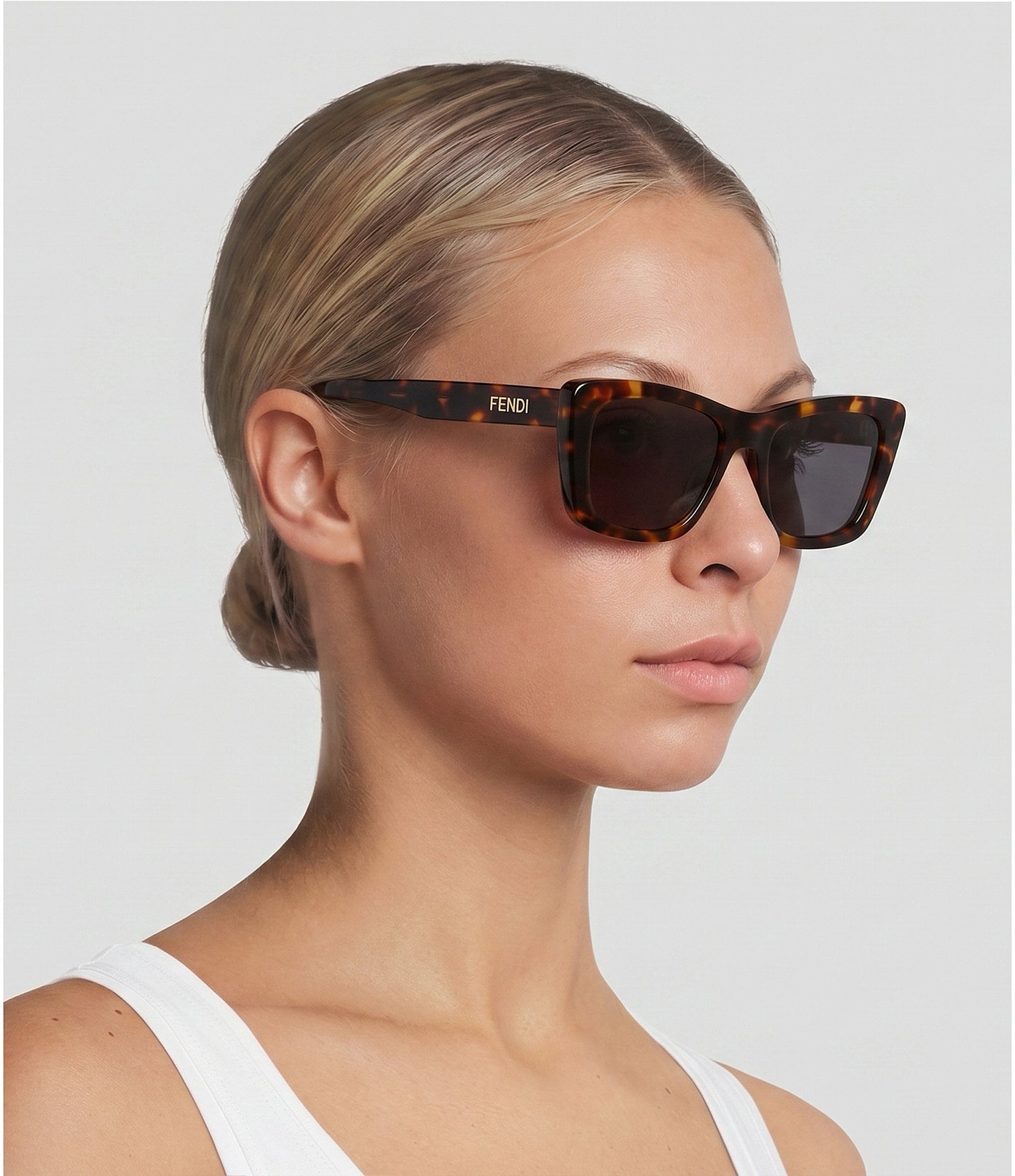 FENDI Unisex Lettering 53mm Geometric Sunglasses