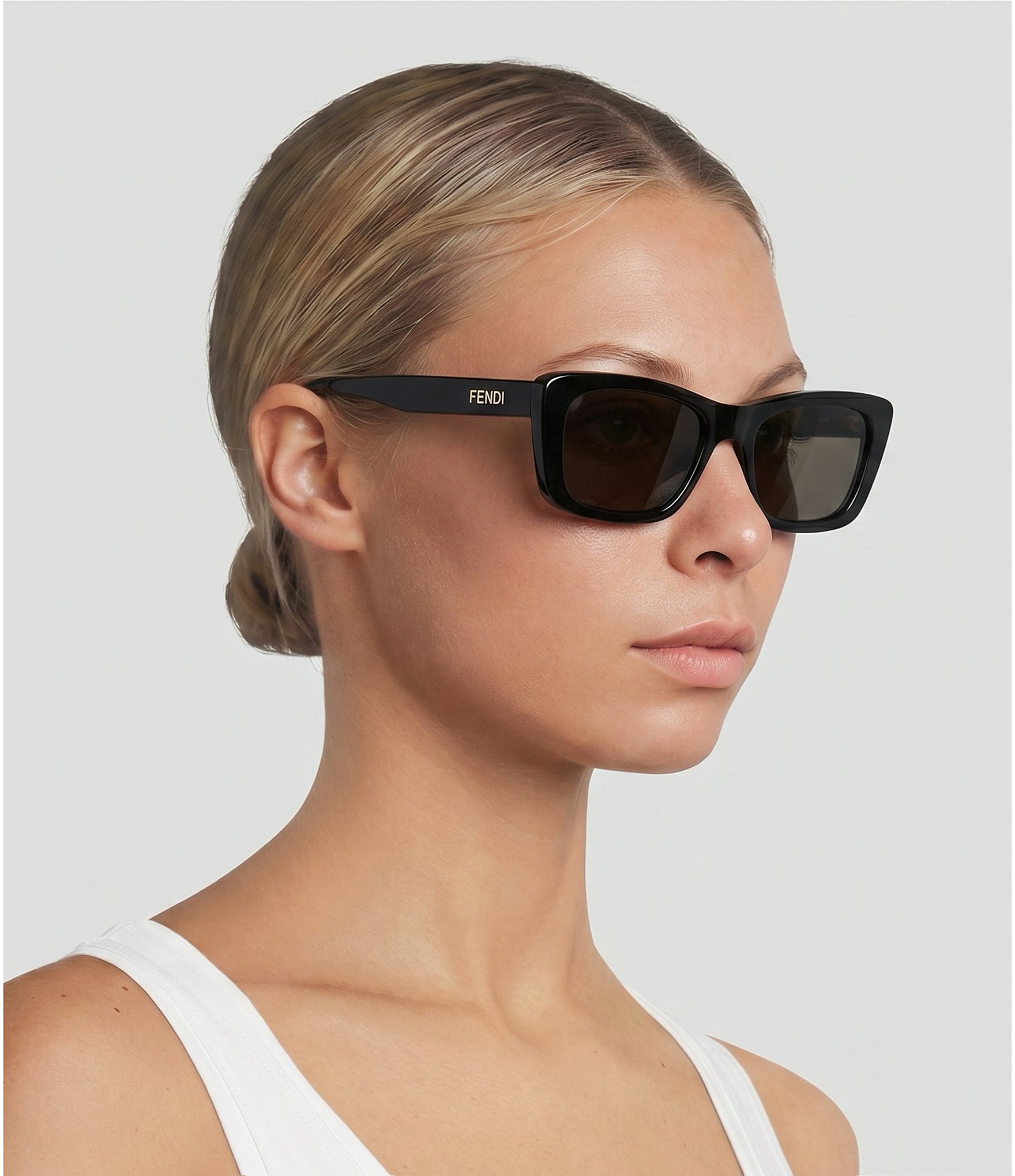 FENDI Unisex Lettering 53mm Geometric Sunglasses