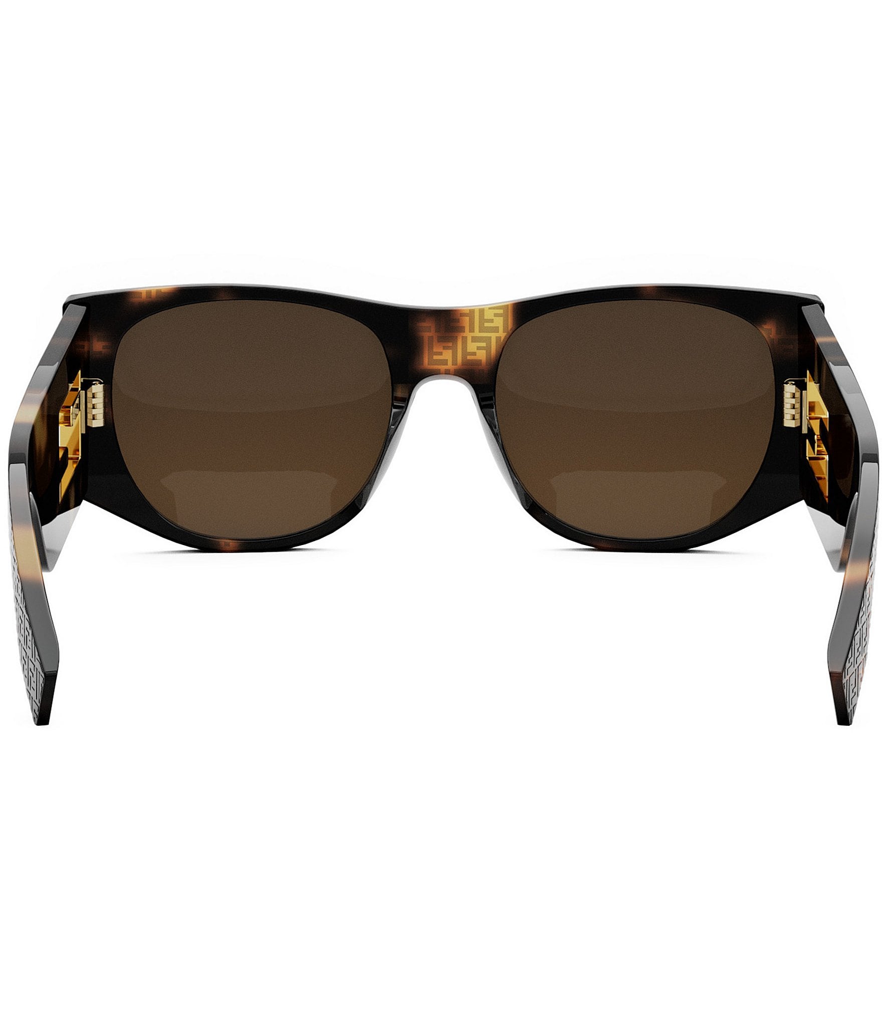 FENDI Women's Baguette 54mm Logo Havana Oval Sunglasses