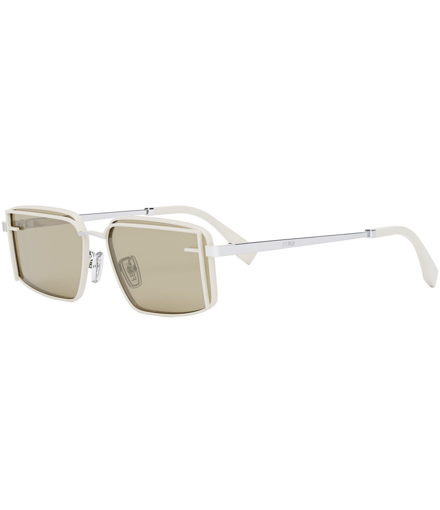 Fendi First Rectangular Sunglasses Ivory
