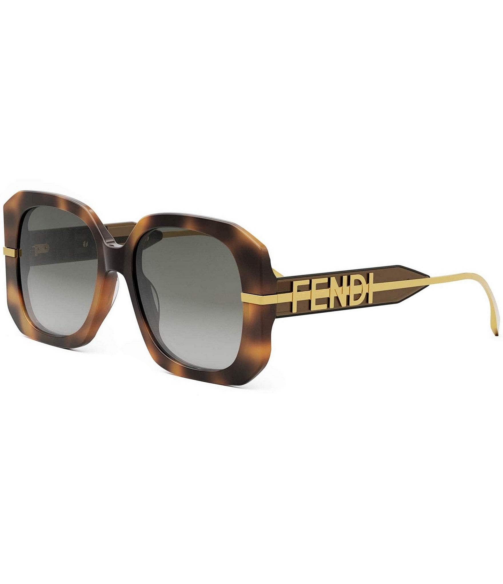 FENDI Women's Fendigraphy 55mm Geometric Oversized Tortoise Sunglasses