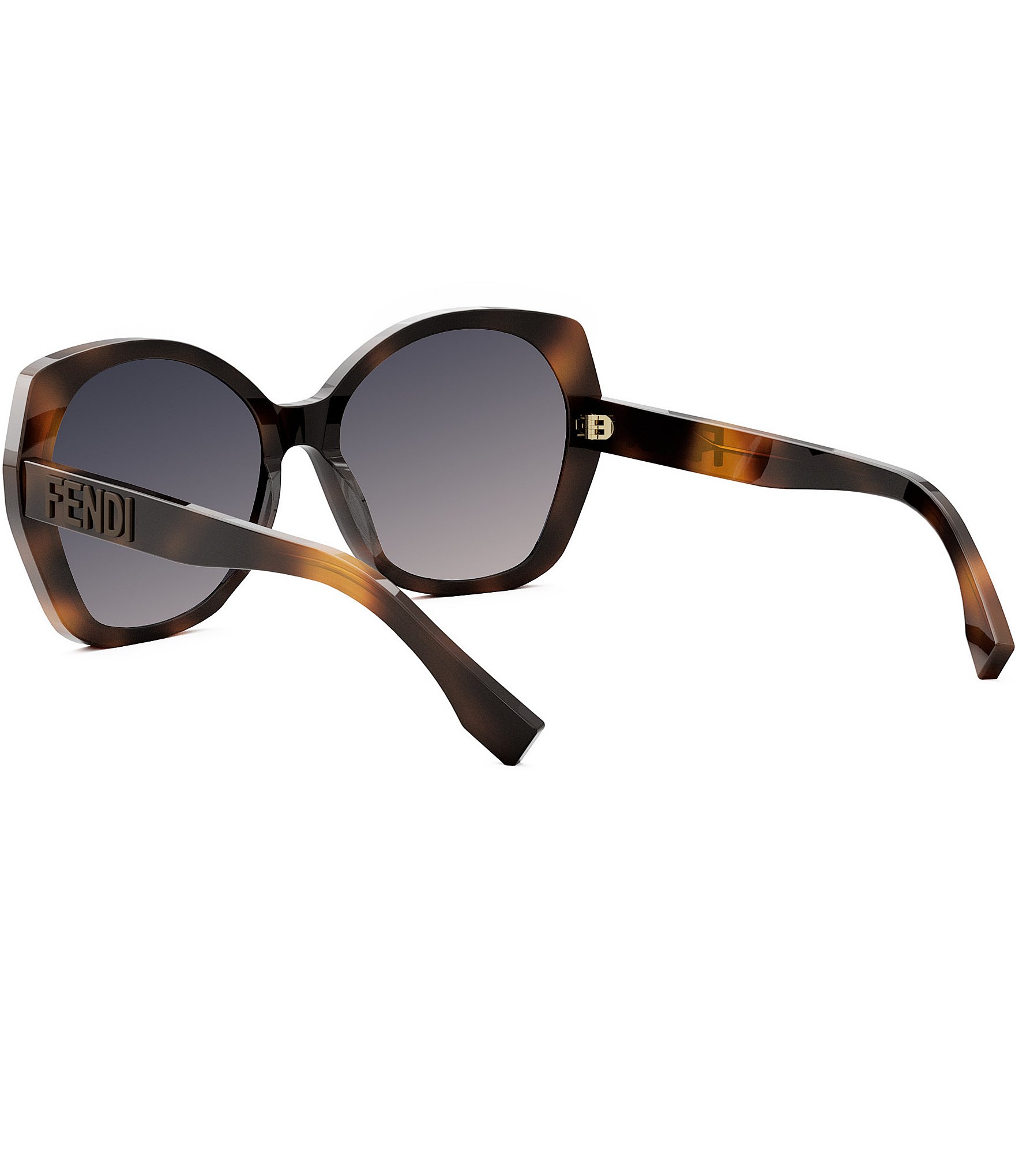 FENDI Women's Lettering 57mm Havana Butterfly Sunglasses