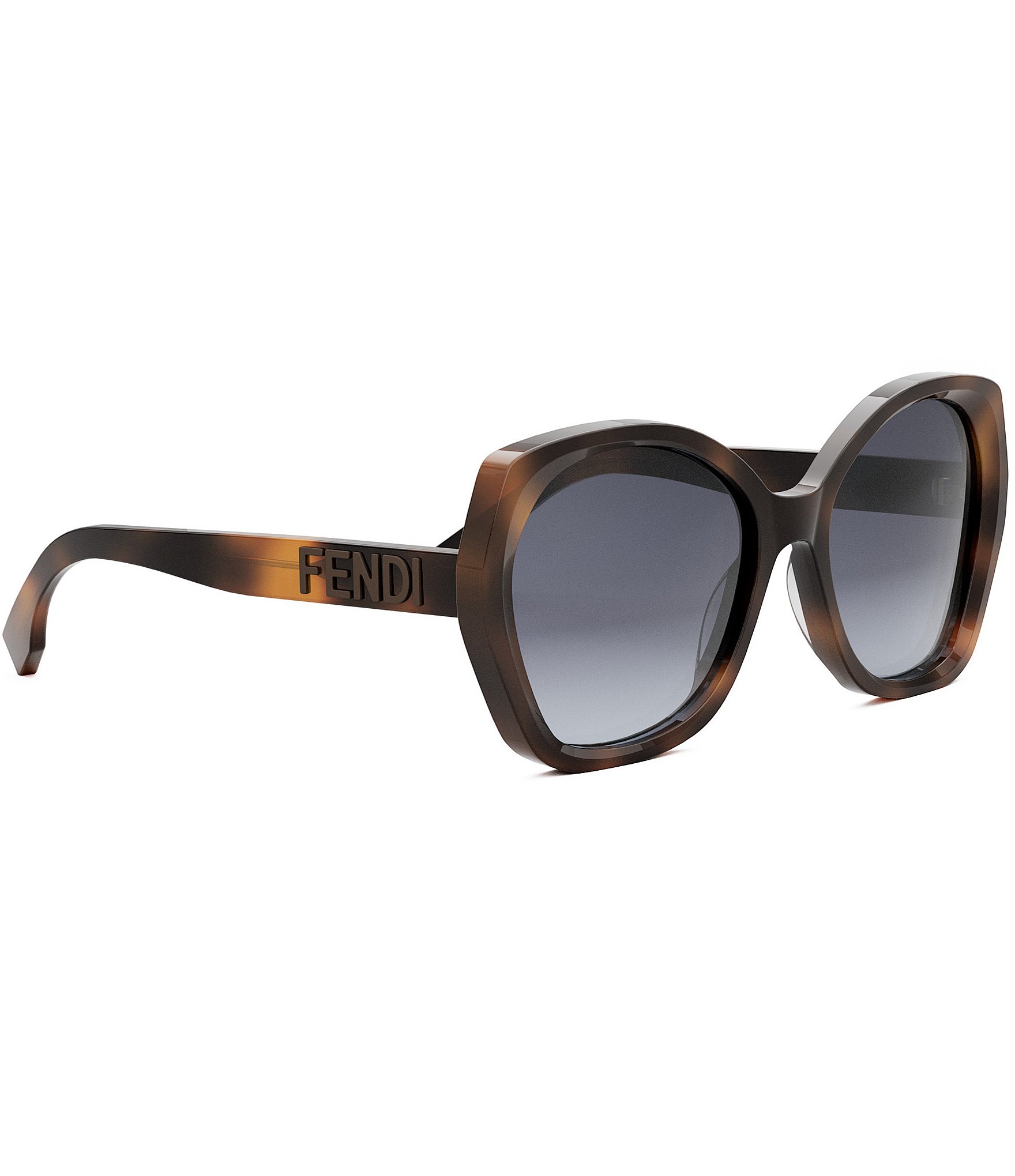 FENDI Women's Lettering 57mm Havana Butterfly Sunglasses