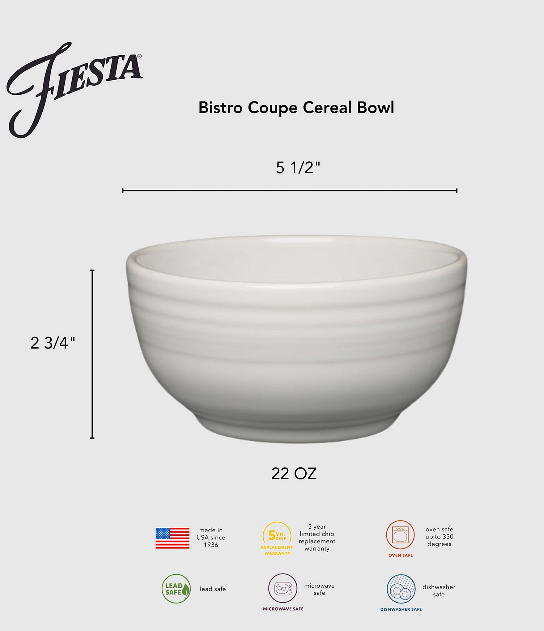 Fiesta Bistro Coupe Cereal Bowl, 22-oz