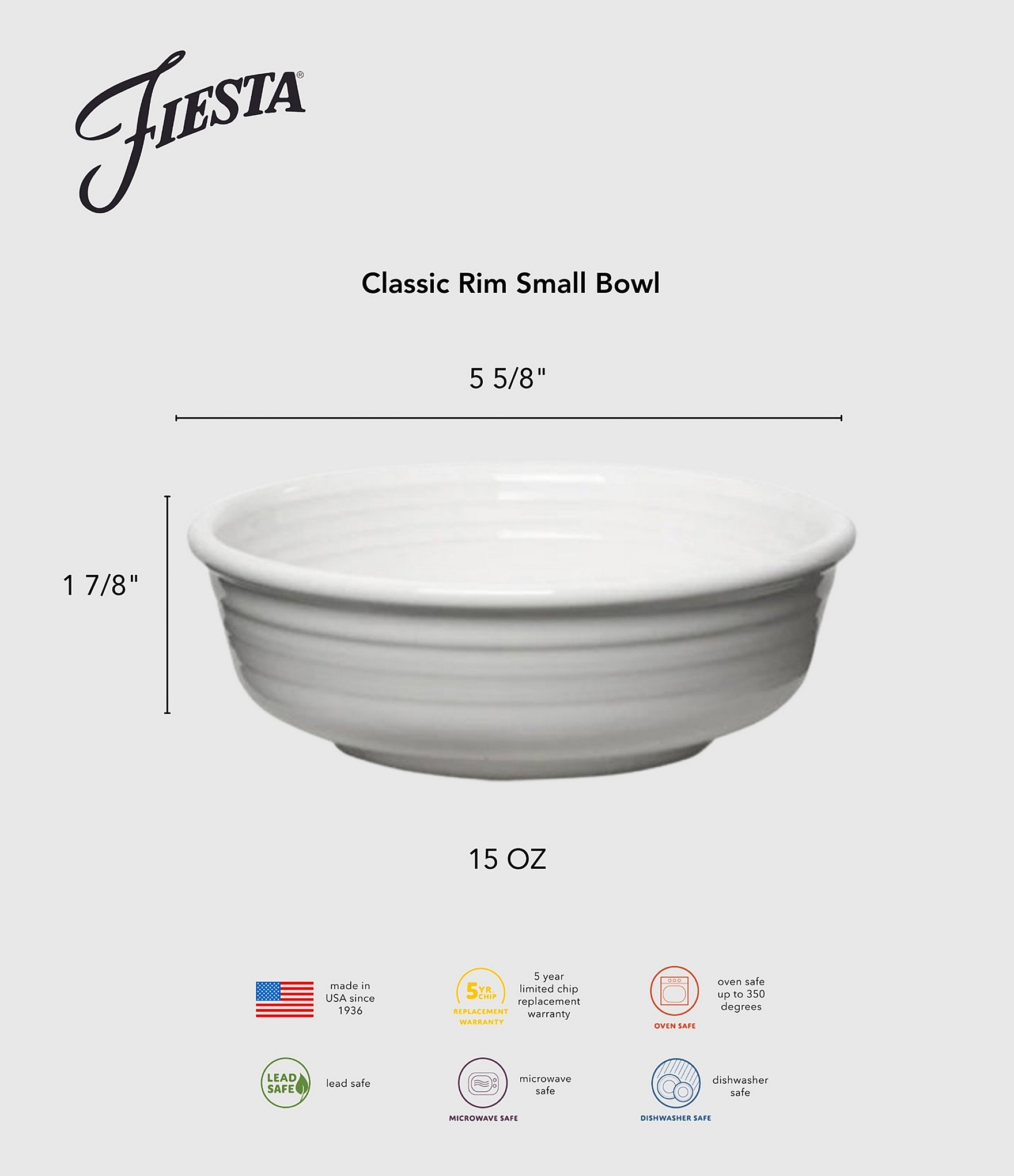 Fiesta Classic Rim 5 5/8 Inch Small Bowl 15oz