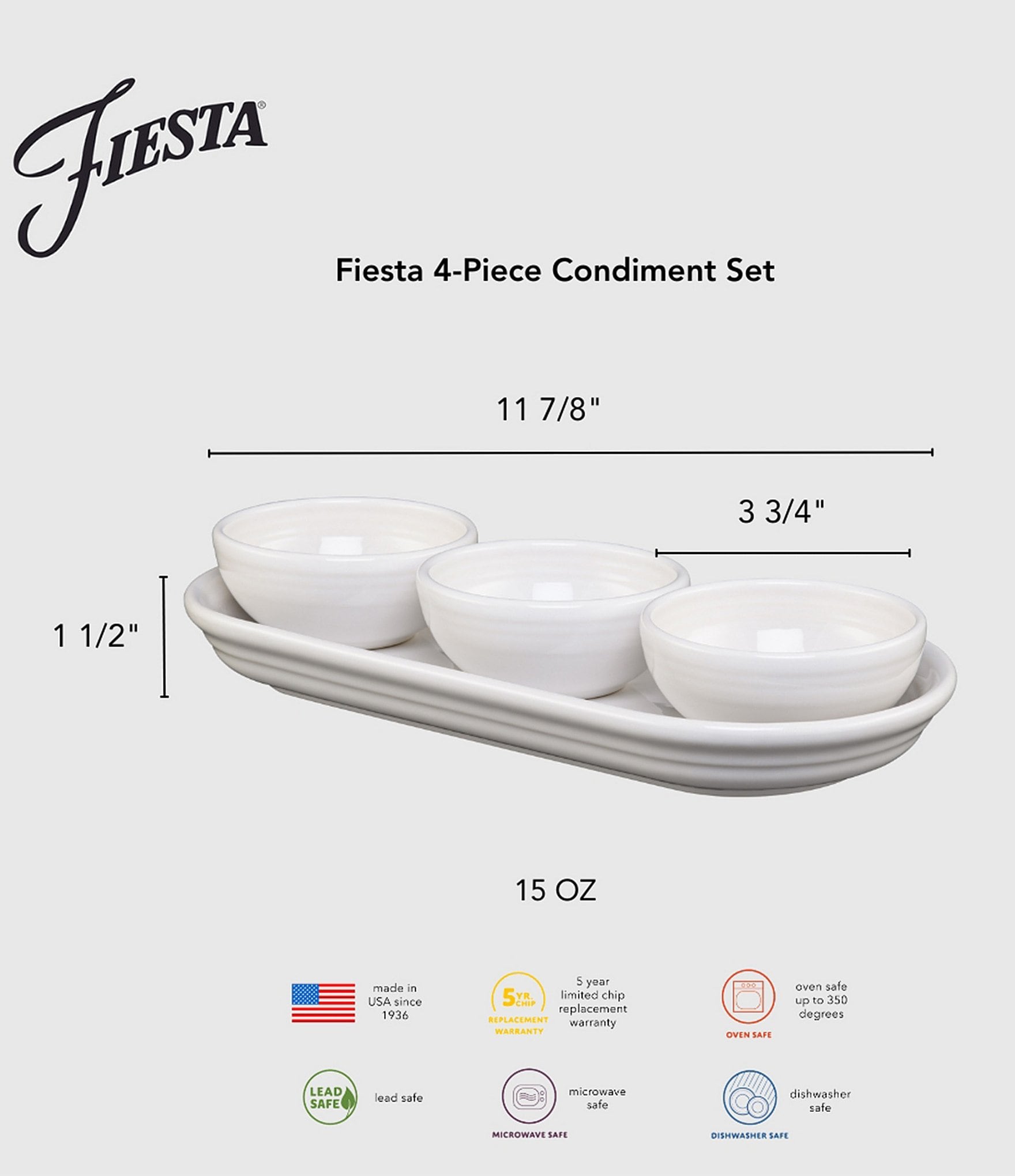 Fiesta Vibrant Mixed Colors 4-Piece Condiment Set
