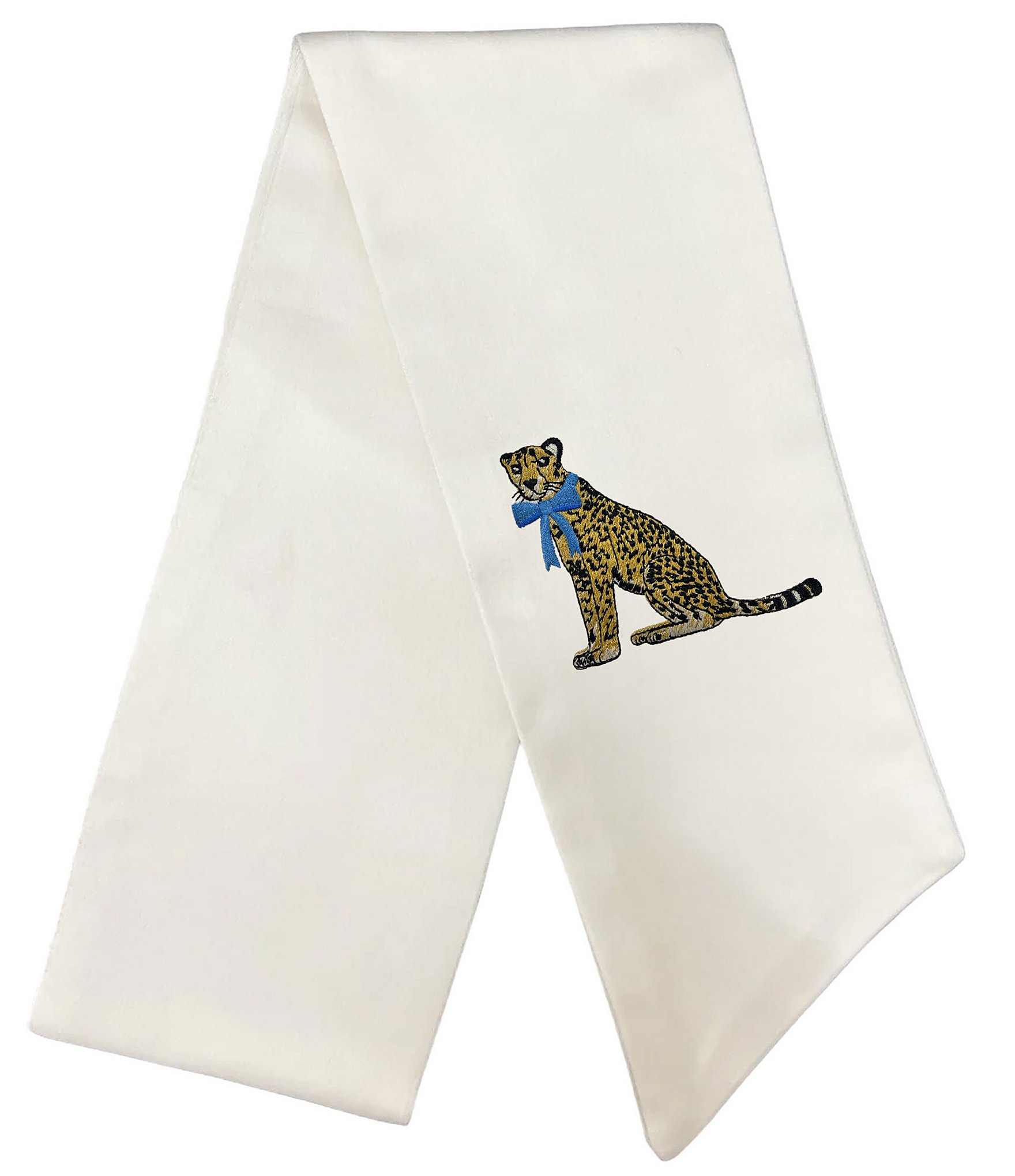 Fig & Dove Cheetah Embroidered Wreath Sash