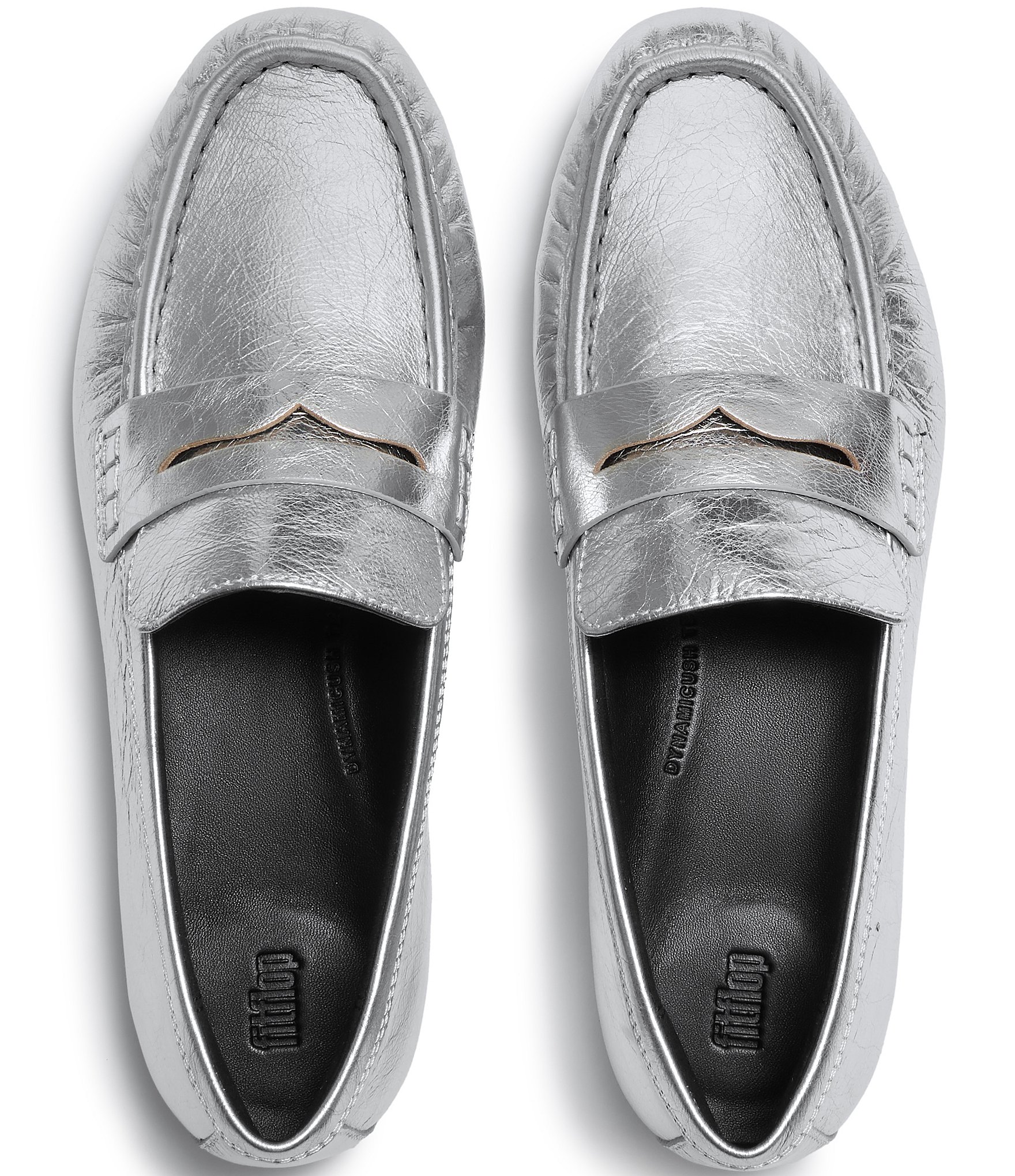 FitFlop Delicato Crinkle Metallic Leather Penny Loafers