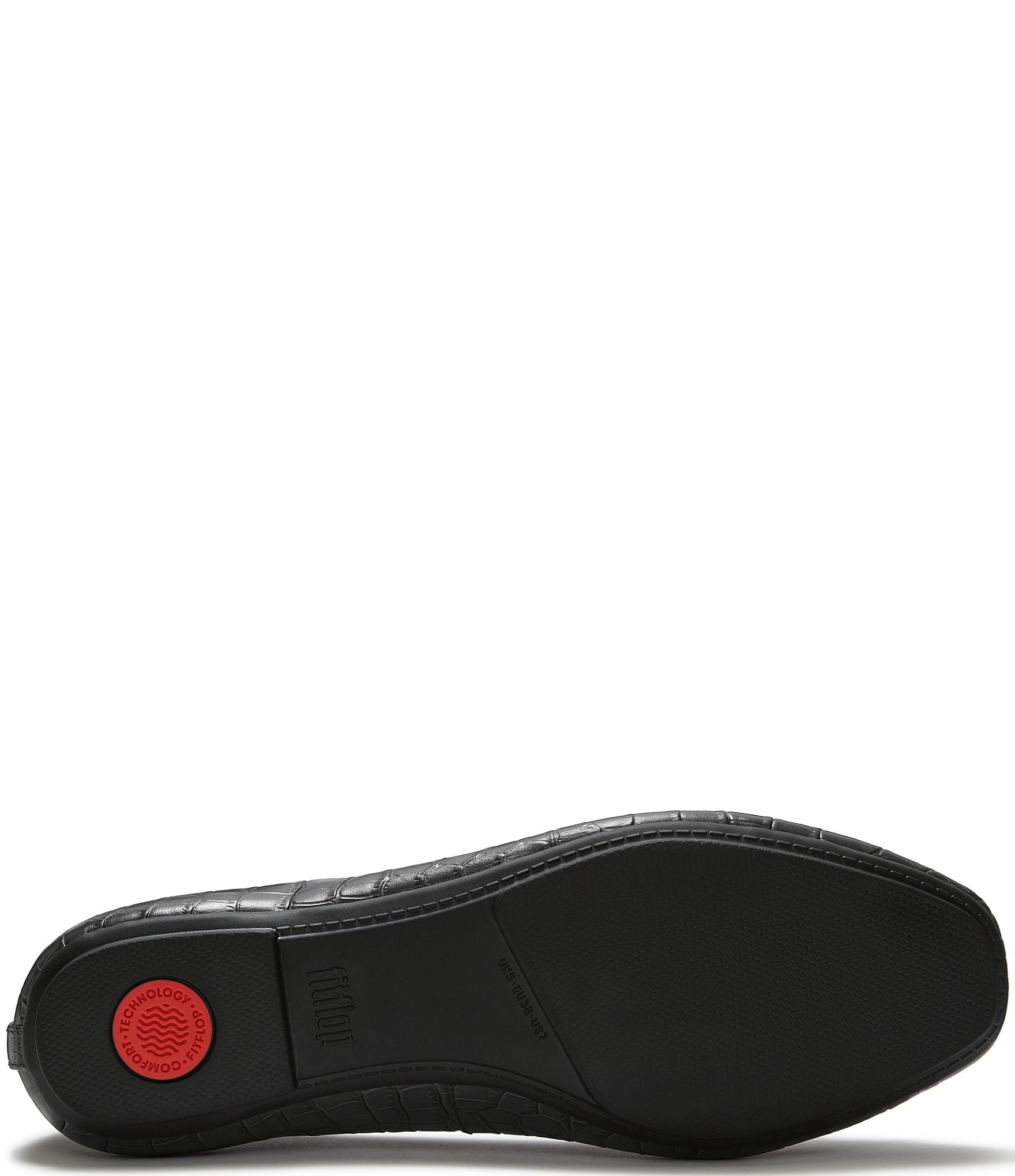 FitFlop Delicato Crocodile Embossed Leather Bow Ballet Flats
