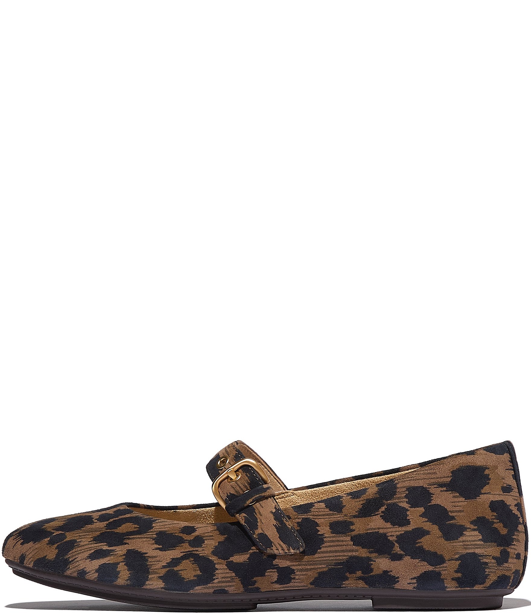 FitFlop Delicato Leopard Buckle Mary Jane Flats