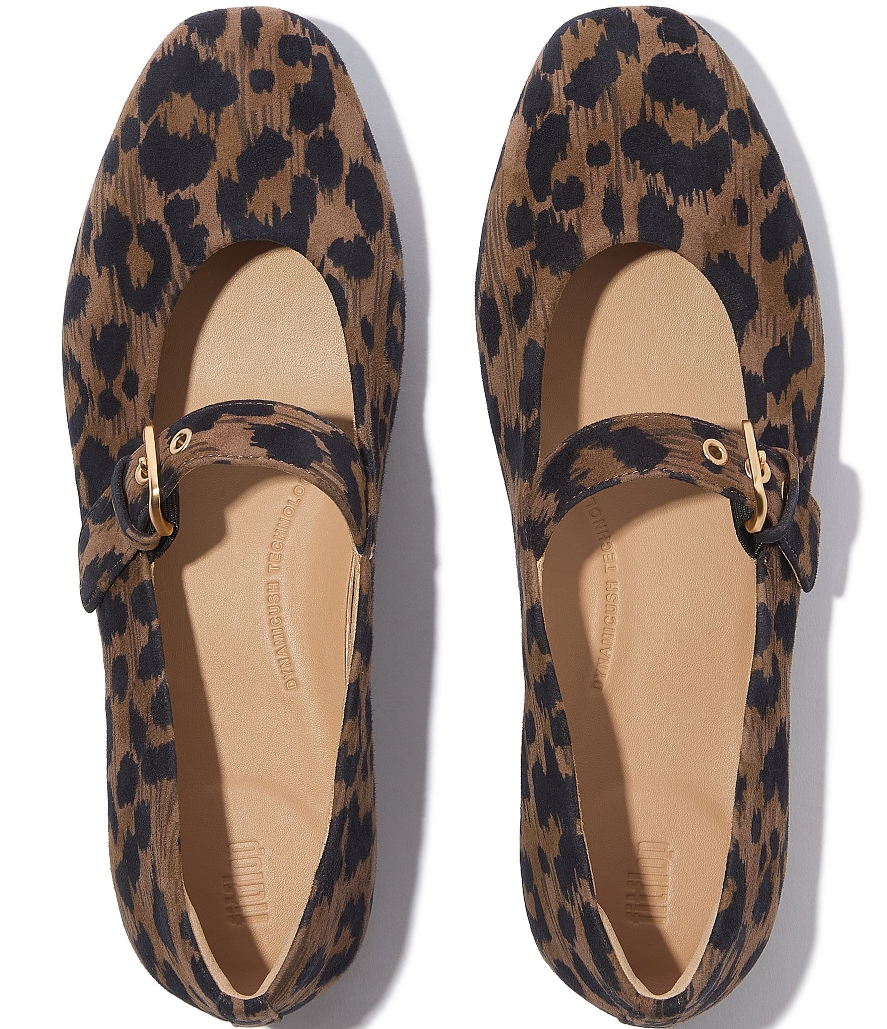 FitFlop Delicato Leopard Buckle Mary Jane Flats