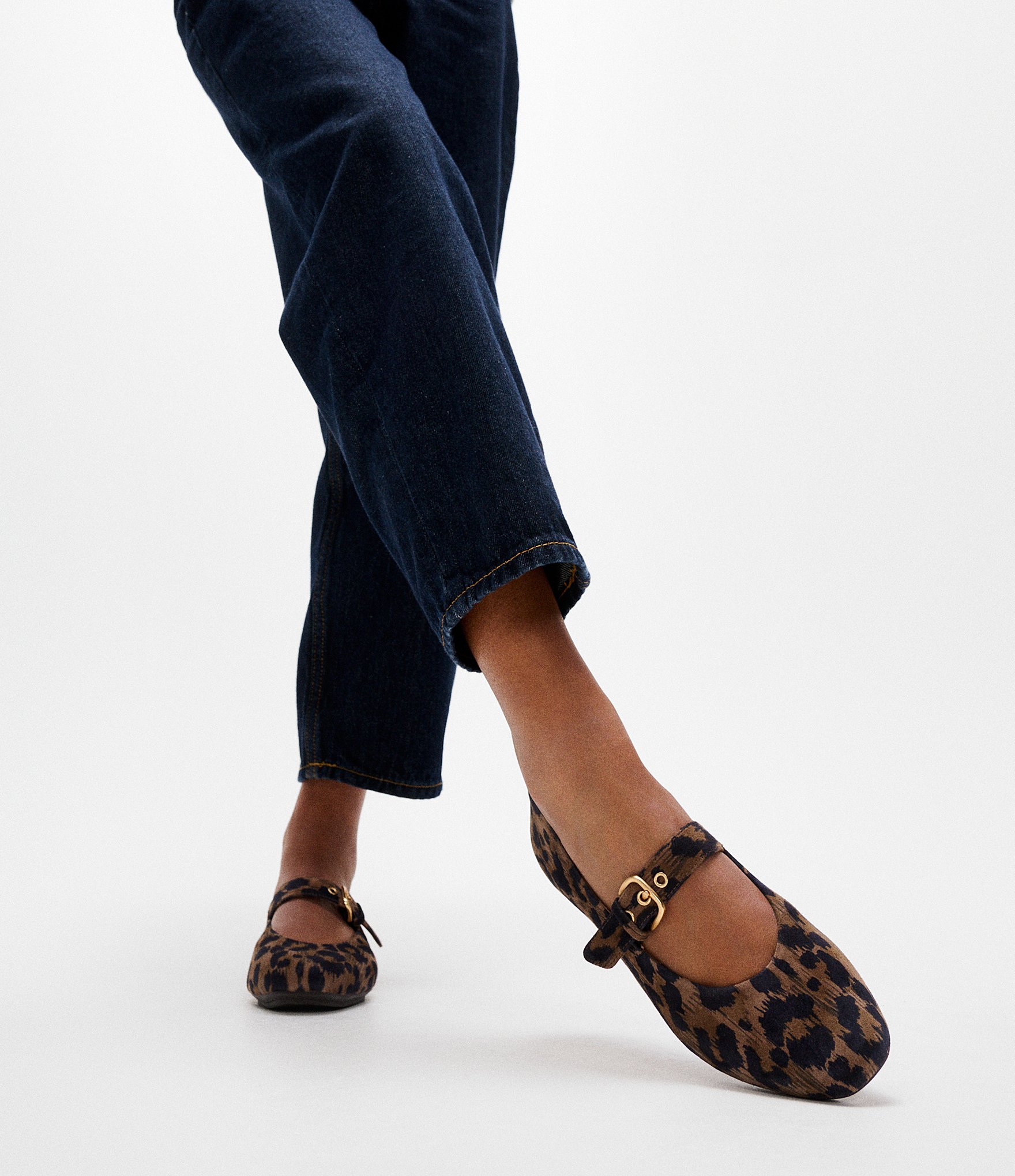 FitFlop Delicato Leopard Buckle Mary Jane Flats
