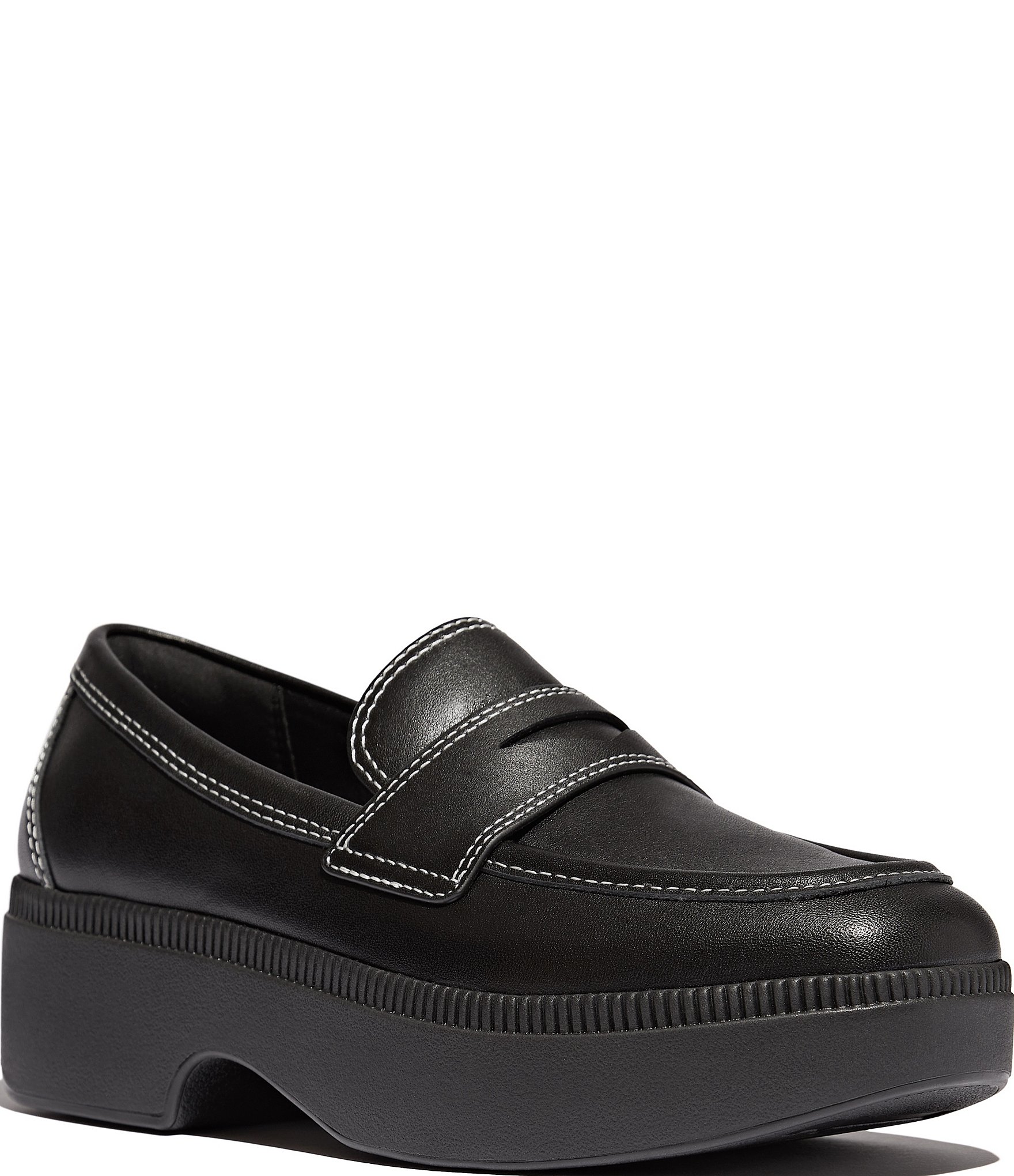 Fitflop F-luma Contrast-Stit Platform Lug Leather Loafers