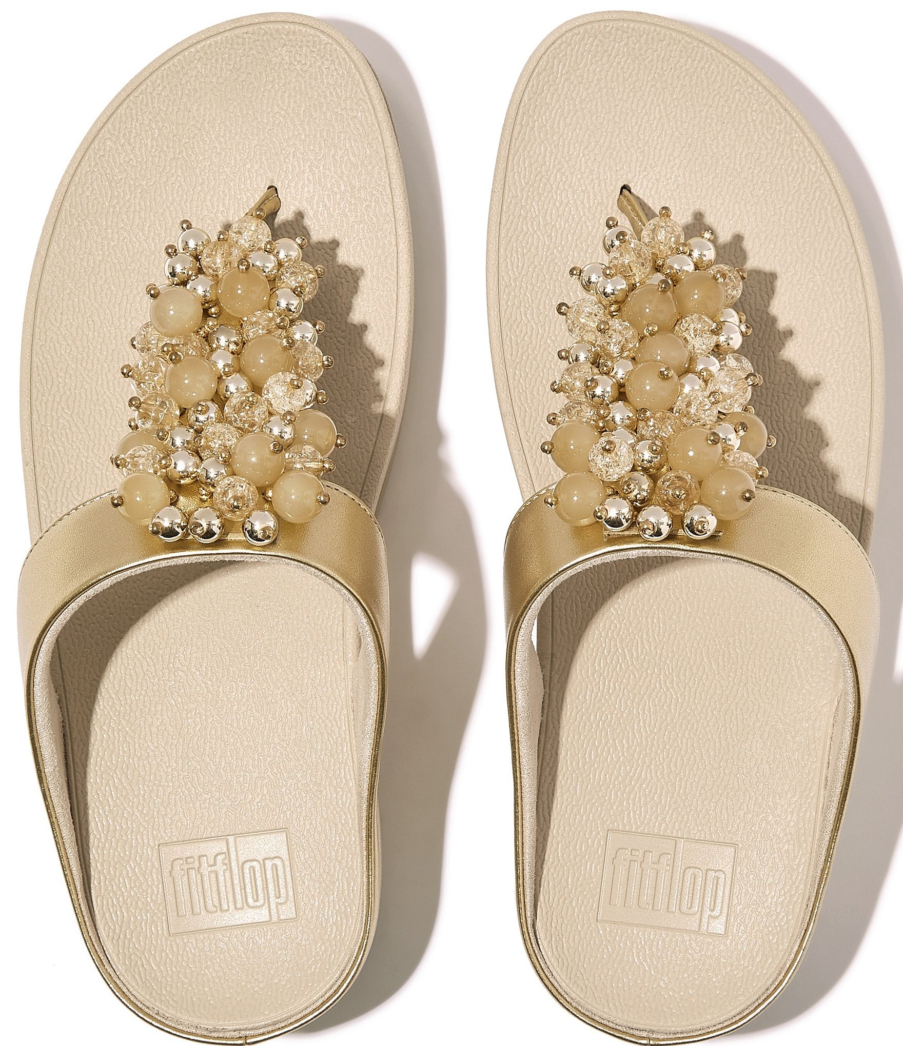 FitFlop Fino Bauble Bead Thong Wedge Sandals