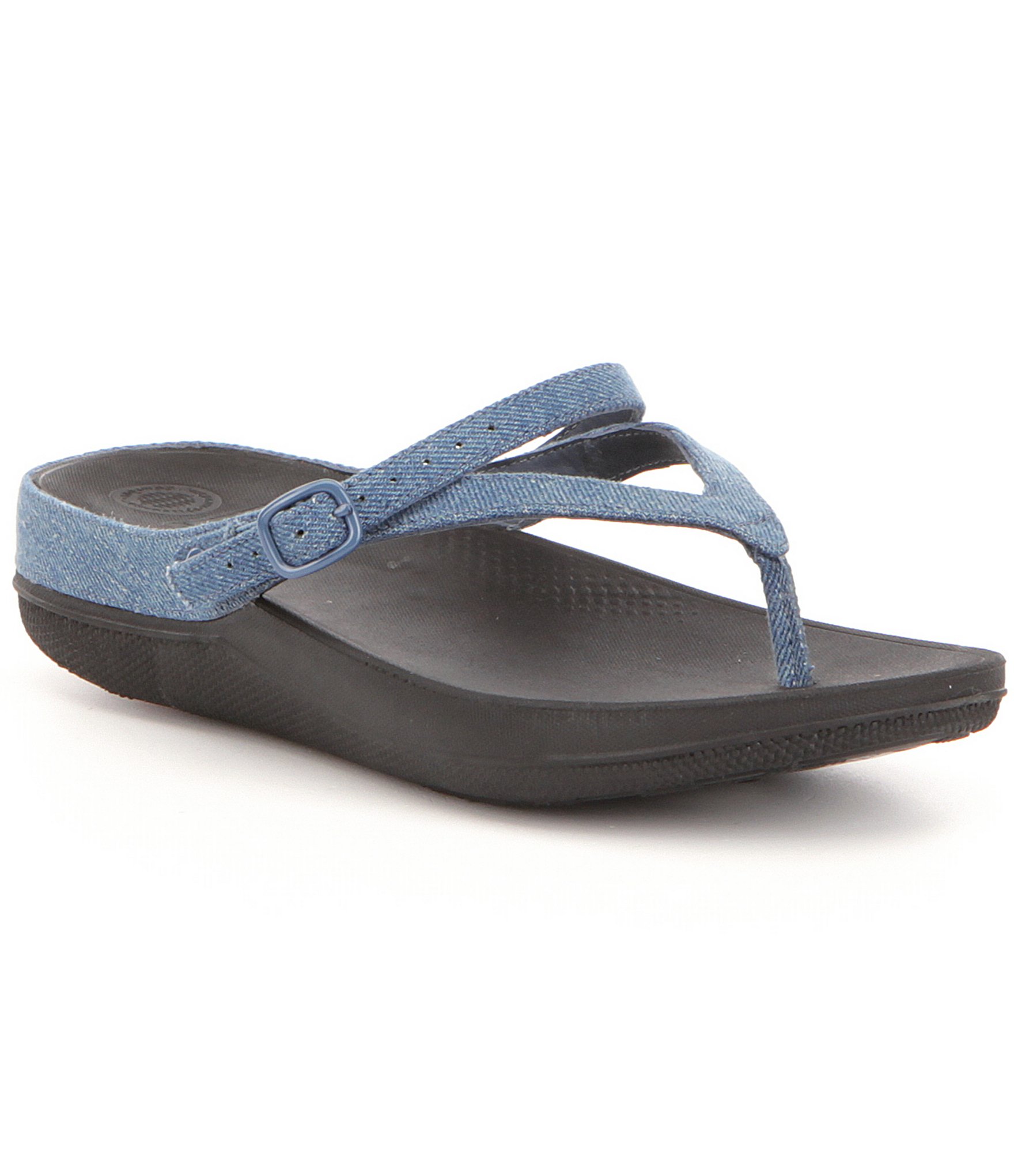FitFlop Flip Denim Thong Pivoting Sandals | Dillards