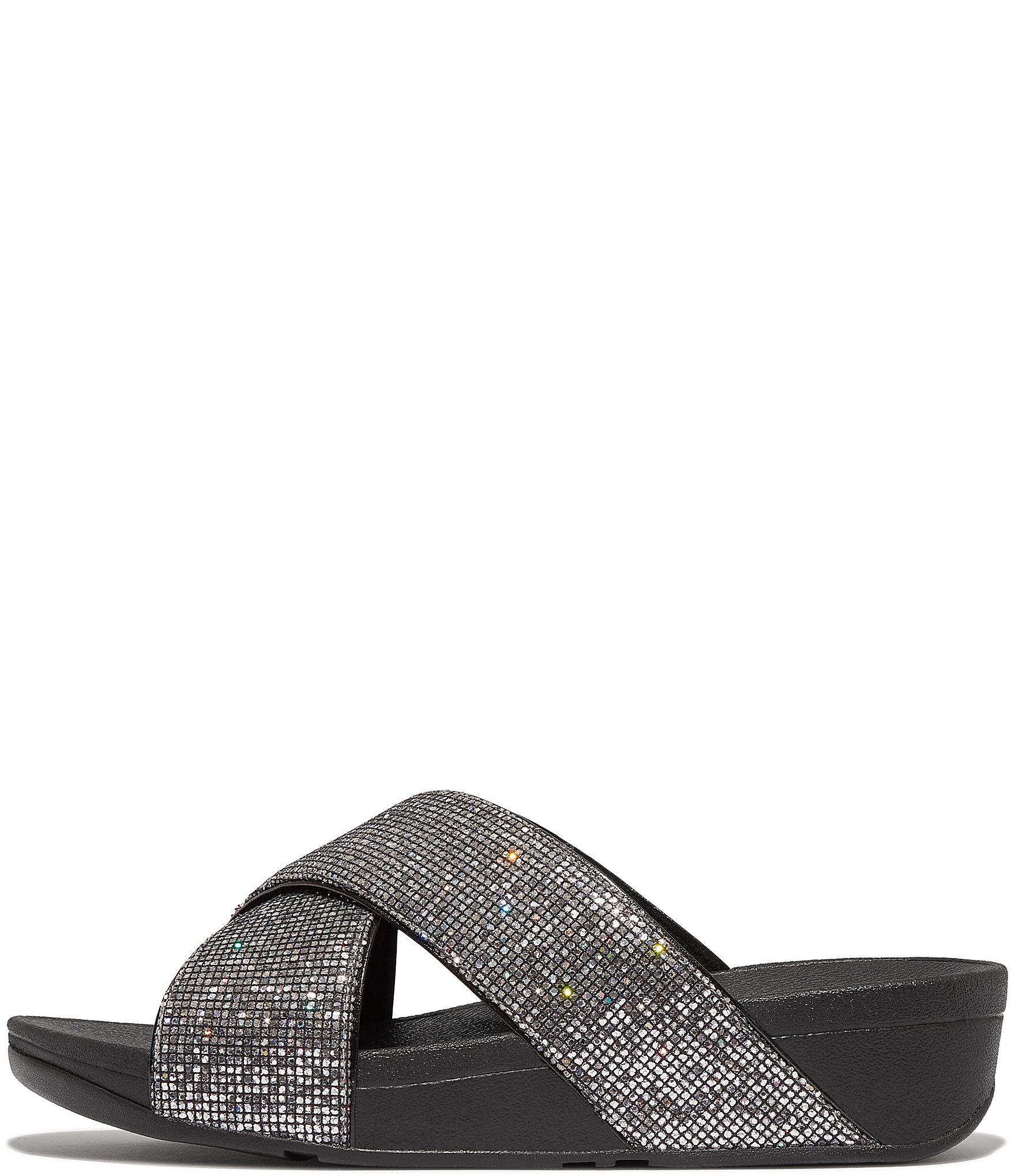 FitFlop Lulu Glitterball Cross Wedge Slides
