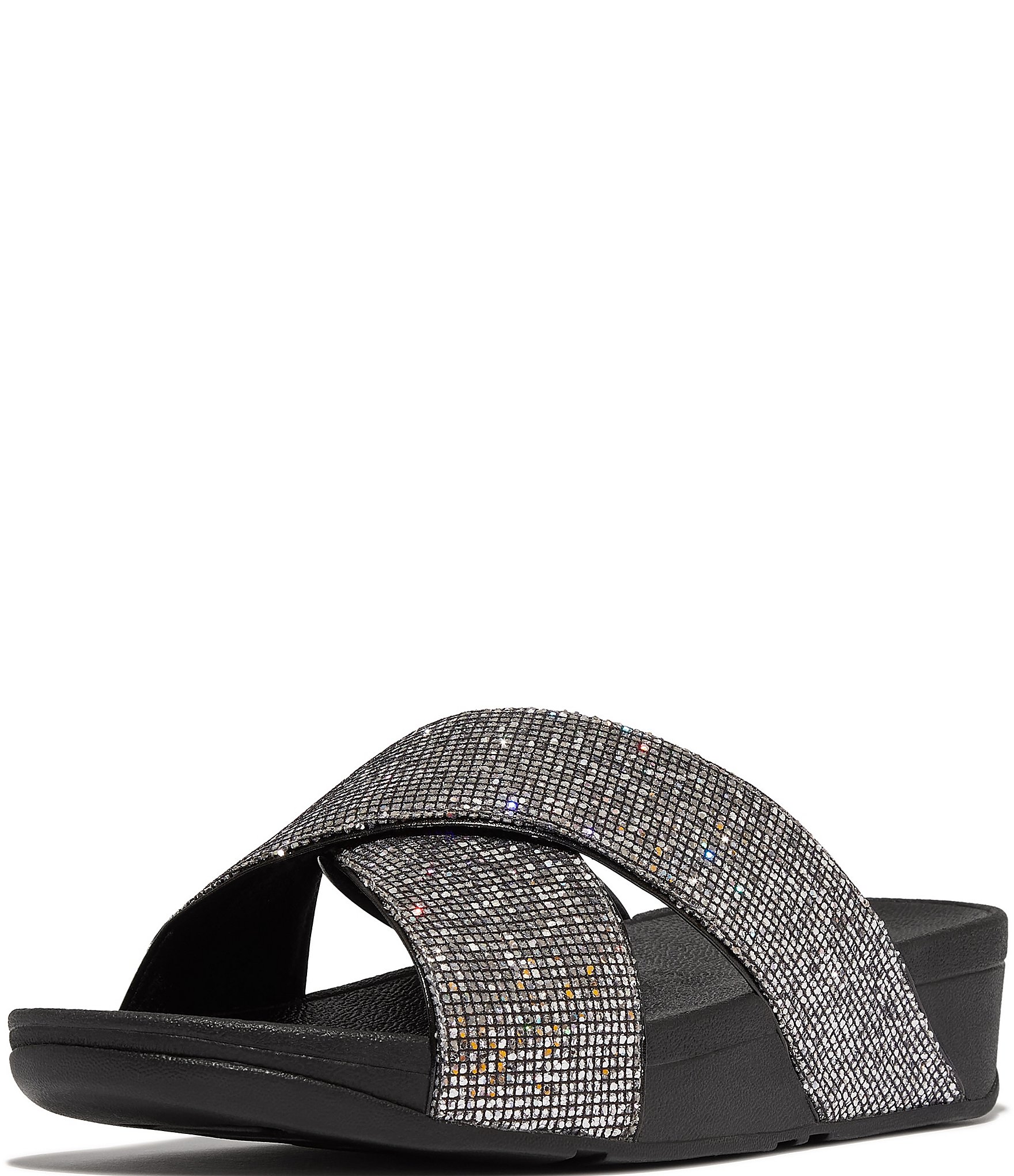 FitFlop Lulu Glitterball Cross Wedge Slides