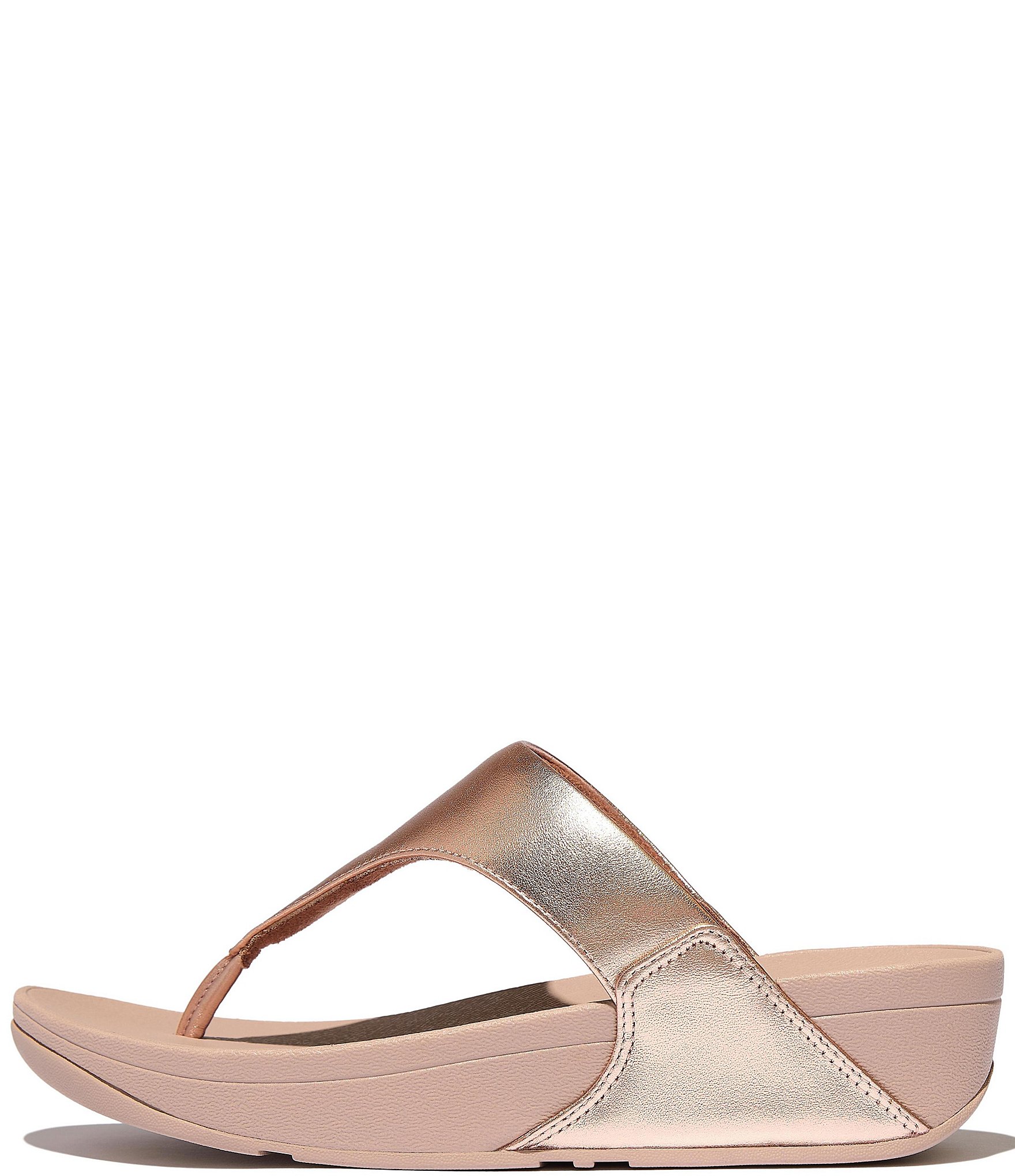 FitFlop Lulu Leather Platform Thong Wedge Sandals
