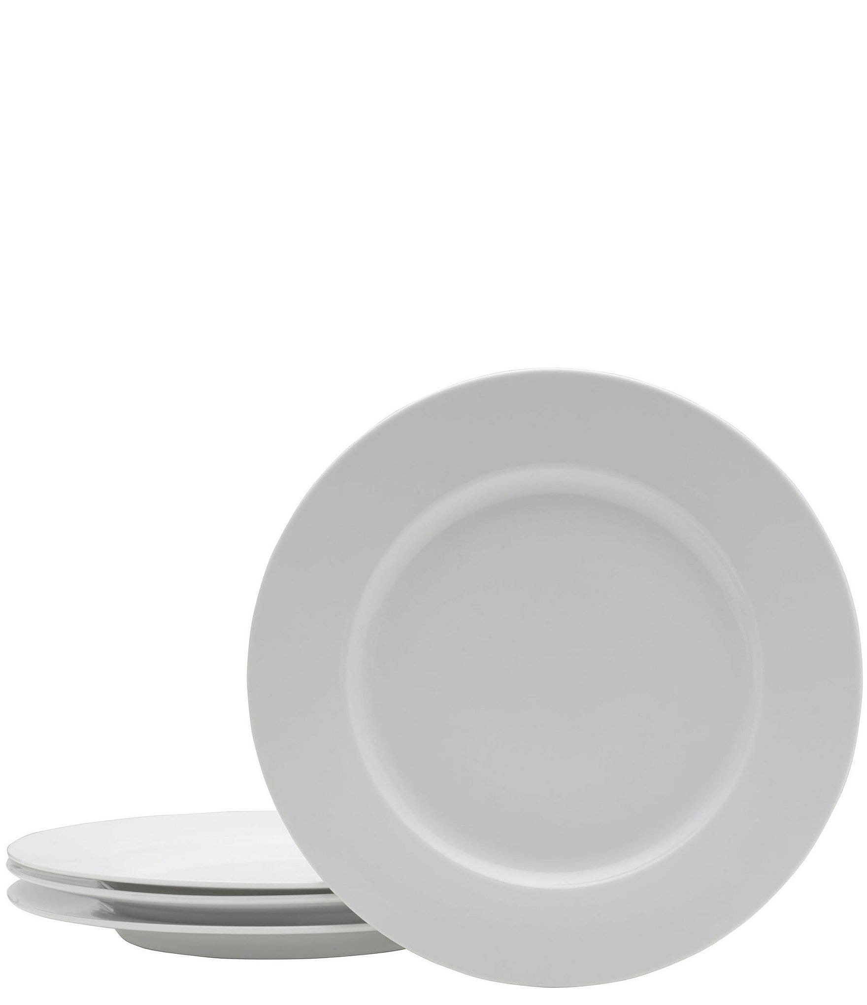 Fitz and Floyd Everyday White Classic Rim Dinner Plates, Set of 4