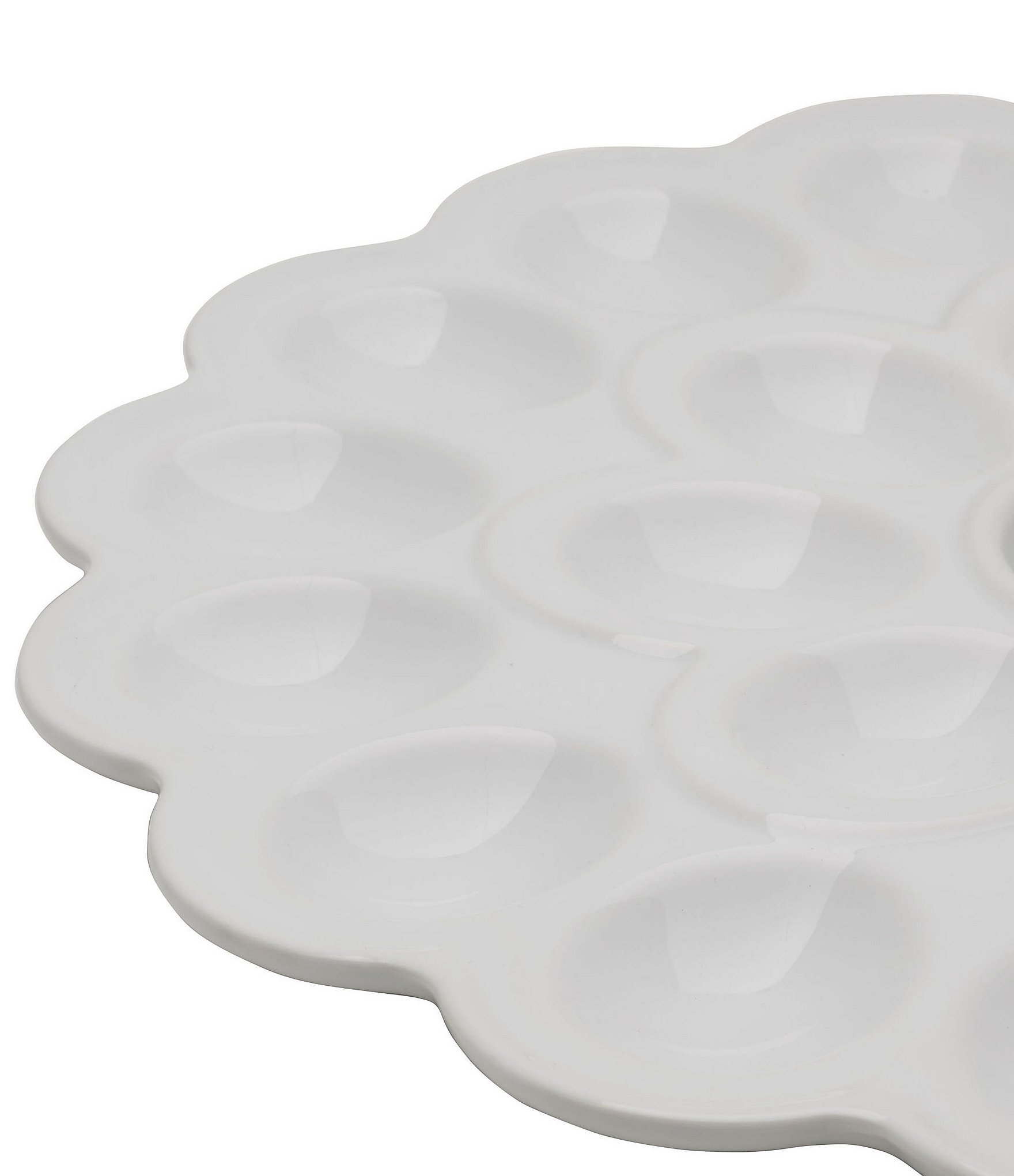 Fitz and Floyd Everyday White Flower Egg Platter, 13.75#double;